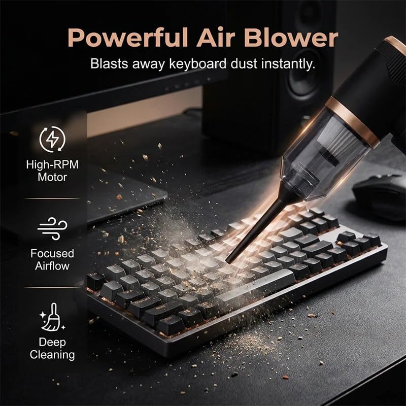 4-in-1 Cordless Handheld Vacuum Cleaner, Strong Cyclone Suction Mini Portable Car Vacuum, HEPA Filtration, Air Duster for Car Interior Keyboard Pet Hair Home Crevice Cleaning，138 Green