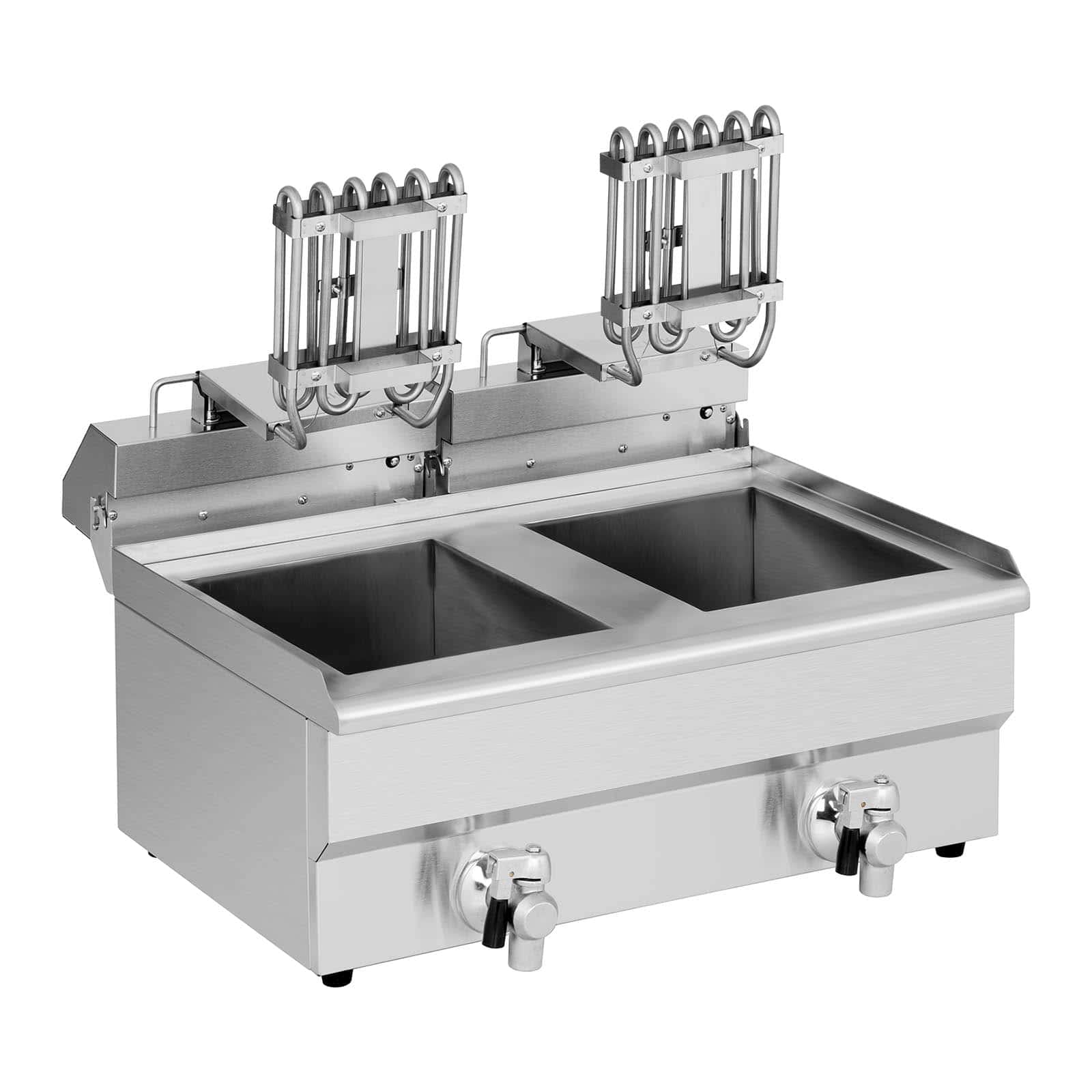 Royal Catering RCPSF 18ETH Friggitrice Elettrica Professionale Pro Due Doppio Vassoio Zone Fredde In Inox 2 X 9 L Monofase 230 V