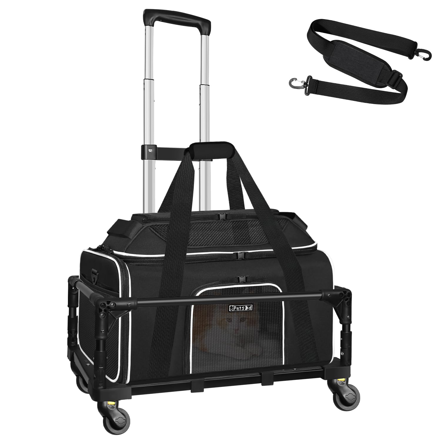 Amazon.com : Petskd Top-Expandable Small Pet Carrier with Wheels