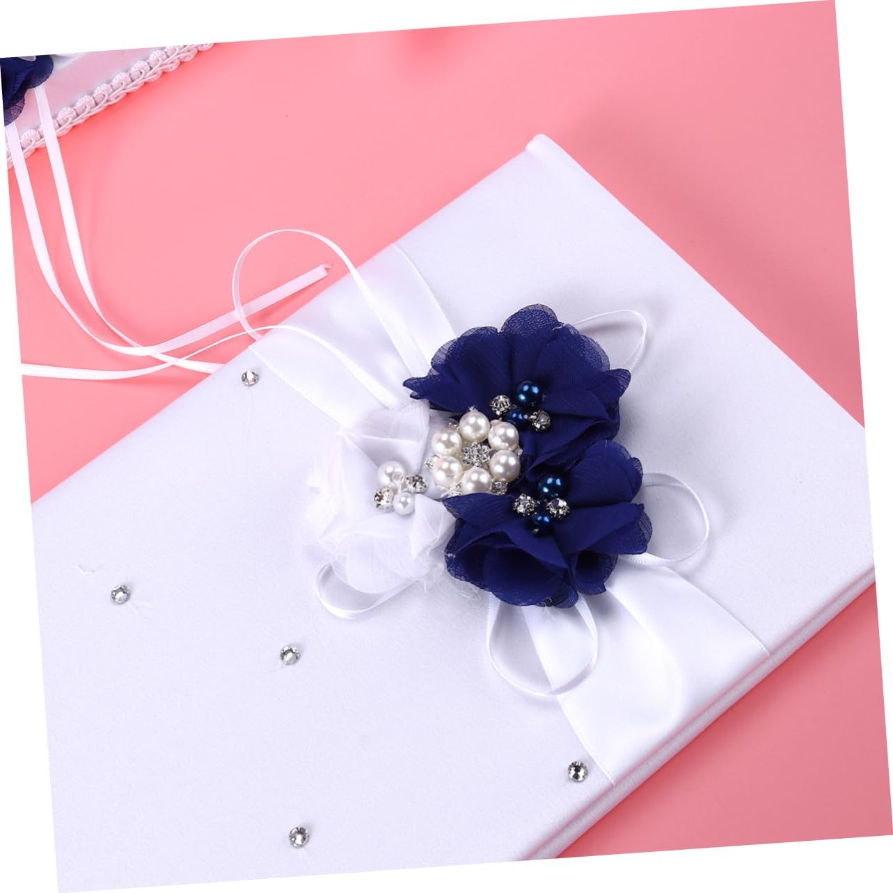 Bride Ring Pillow Flower Girl Basket Set 4pc Wedding Supplies Notebook and Pen Holder