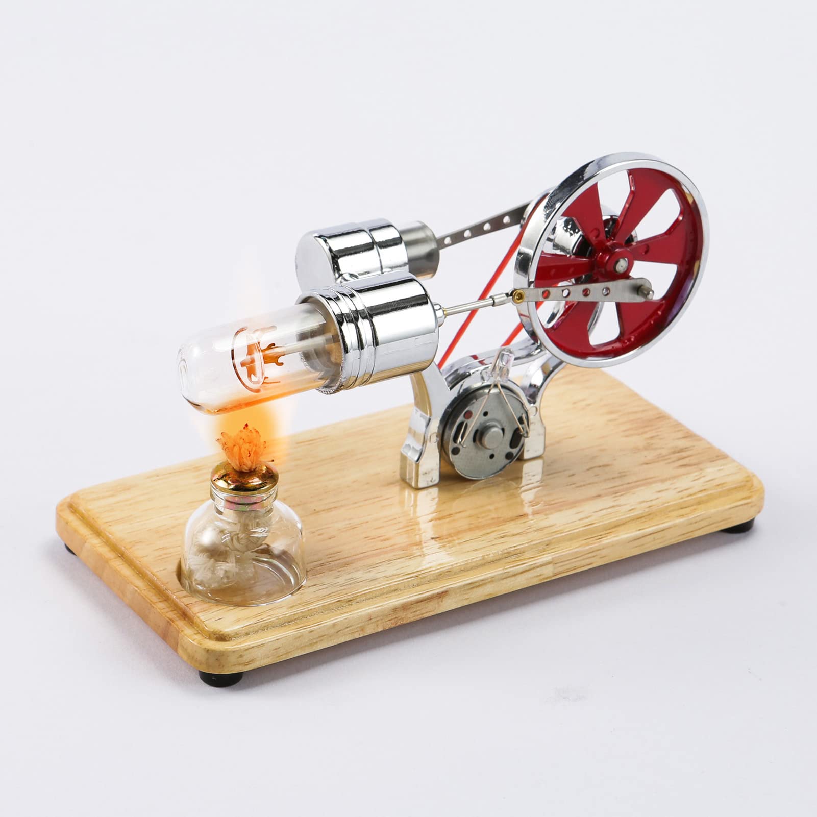 Stirlingmotor-Modellbausatz, Dampfmaschine Stirlingmotor, Einfach zu Bedienende Mehrzweck-Edelstahl-Zinklegierung Lernspielzeug für Physik-Experimente Kinder und Technikbegeisterte