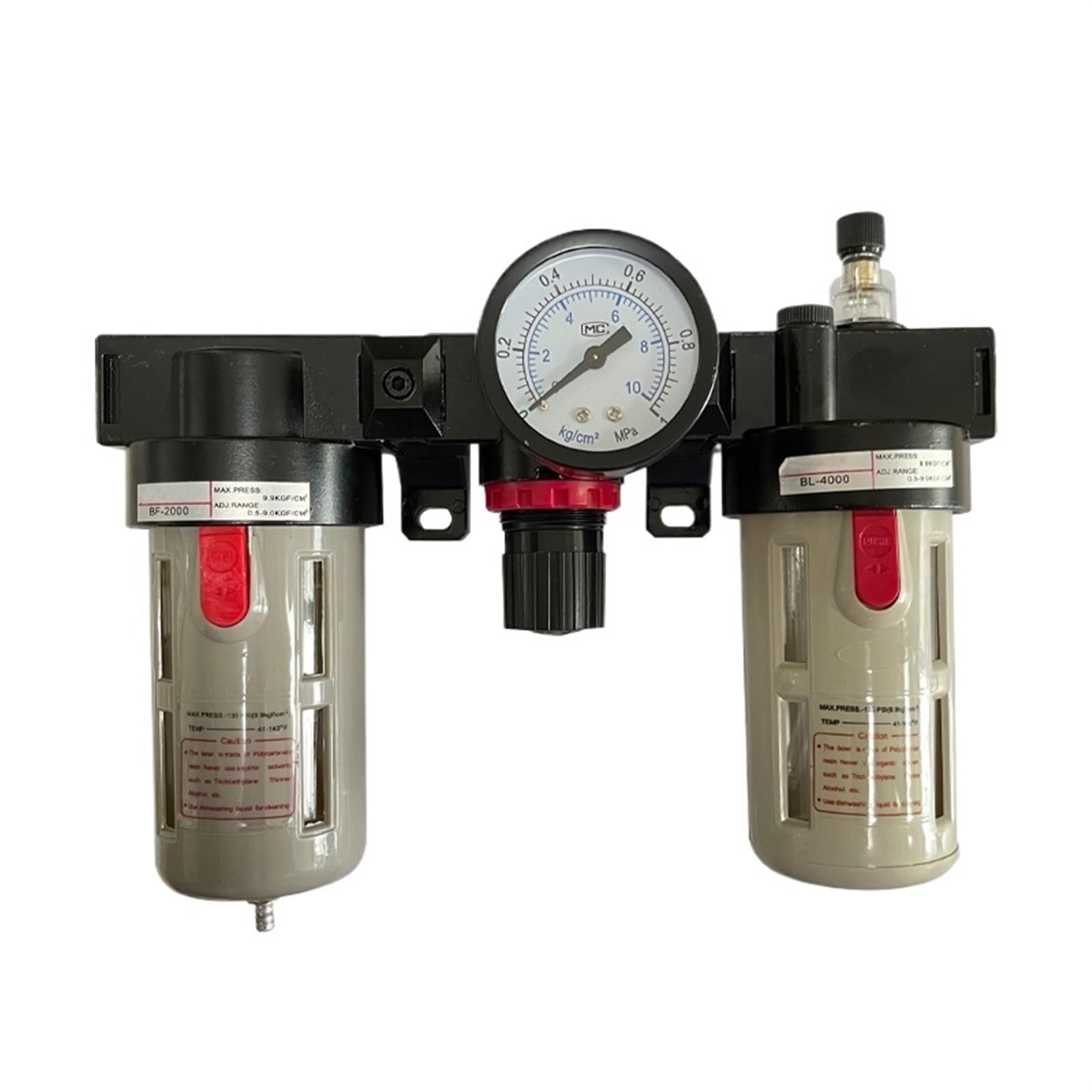 Separatore d'acqua for compressore d'aria Drenaggio manuale Elemento filtrante in fibra Filtro pneumatico tripletta for compressore d'aria BC2000/3000