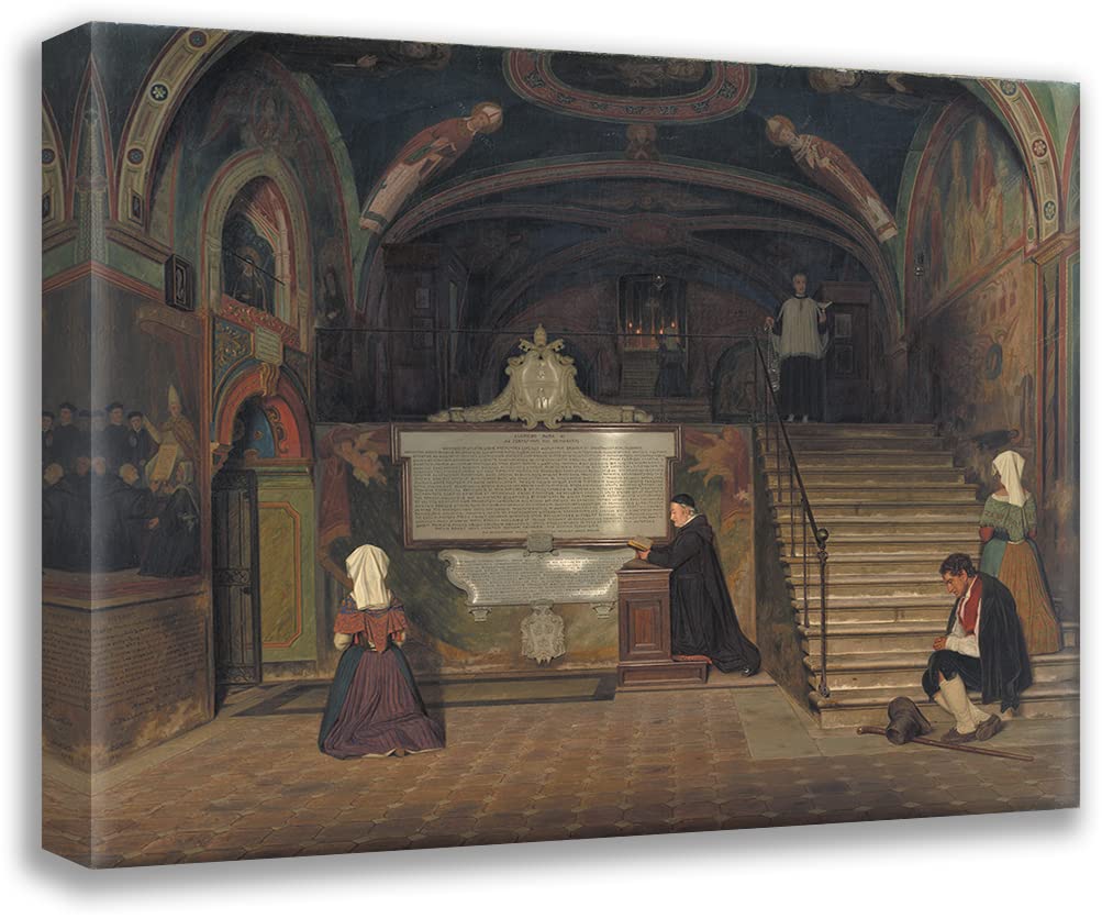 ArtDirect Martinus Rørbye 18x15 Gallery Wrapped Canvas Museum Art Print Titled: The Crypt in The Monastry of San Benedetto in Subiaco, Italy (1842-1843)