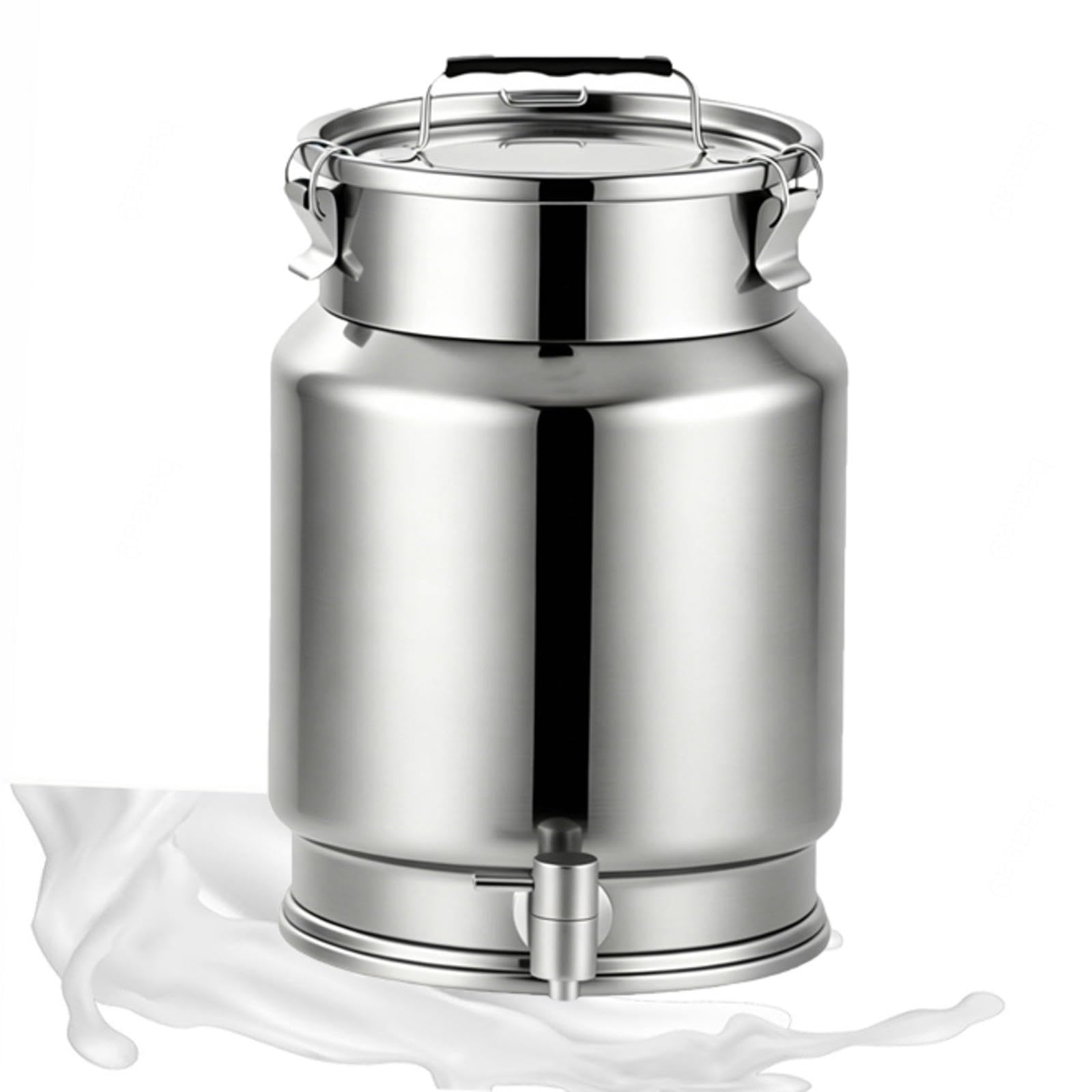 bidon avec Robinet 2.5/5/10/15/20/25/30l INOX bidon a Lait INOX pour Huile Et Aliments pour Stockage,A-25L