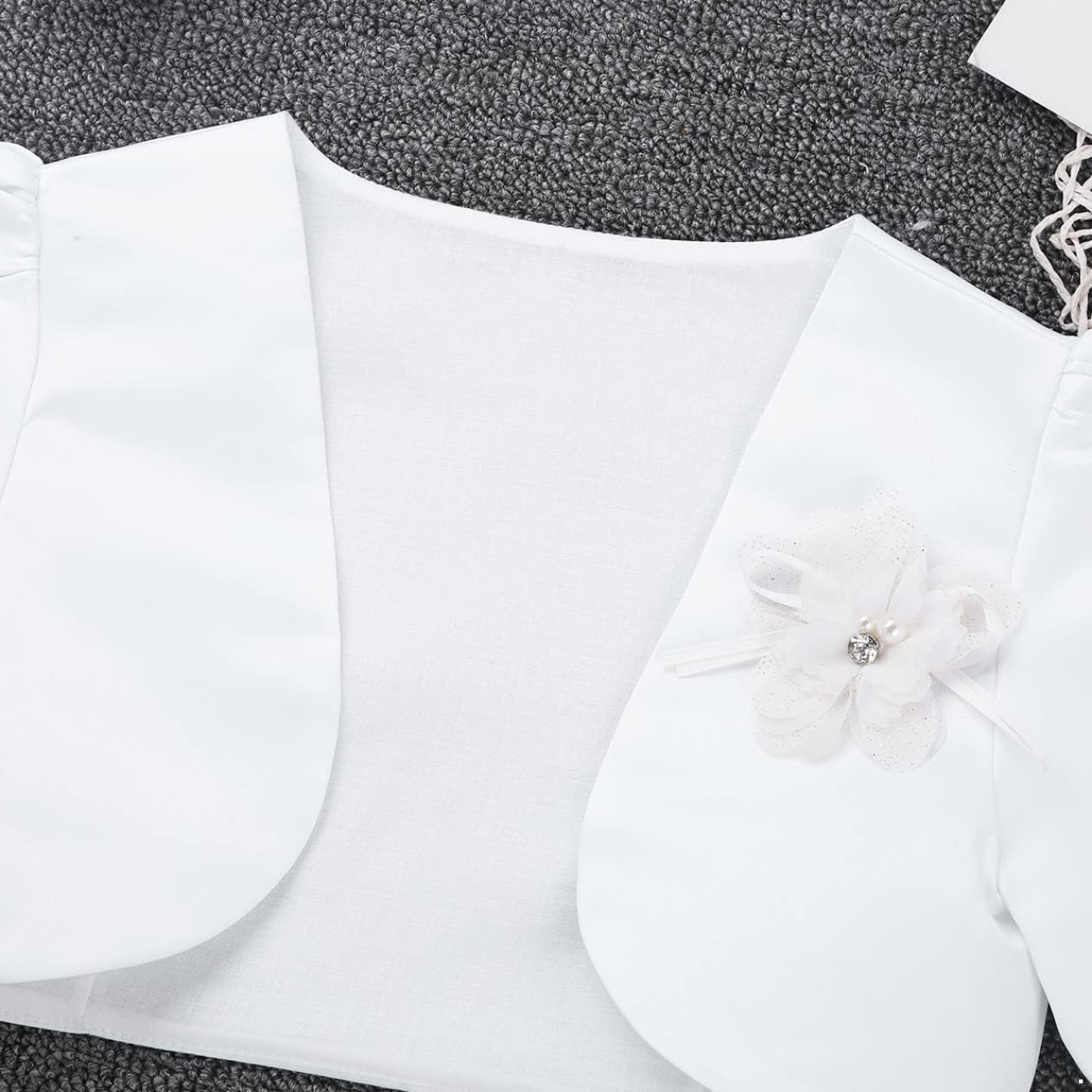 Kids Girls Long Sleeve Bolero Shrug Jacket Cardigan for Formal Dress Wedding Party Flower Sweater Dress Cover Up White 18-24 Months
