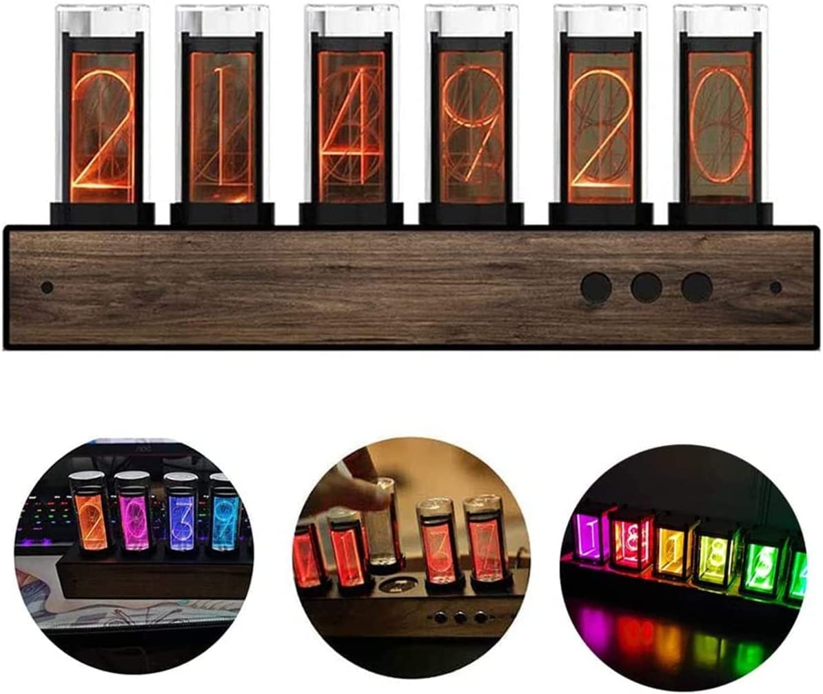 Amazon｜ニキシー管風 LED 置き時計 ギクシークロック デジタル時計