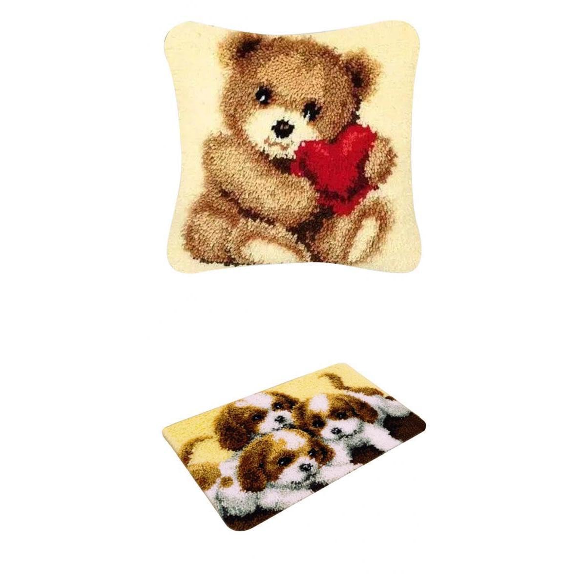 CALANDIS™ Animal Latch Hook Kits with Basic Tool and Instruction DIY Pillow Carpet | Latch Hooking Kits | Latch Hooking | Rug Making | Needlecrafts & Yarn-image-33