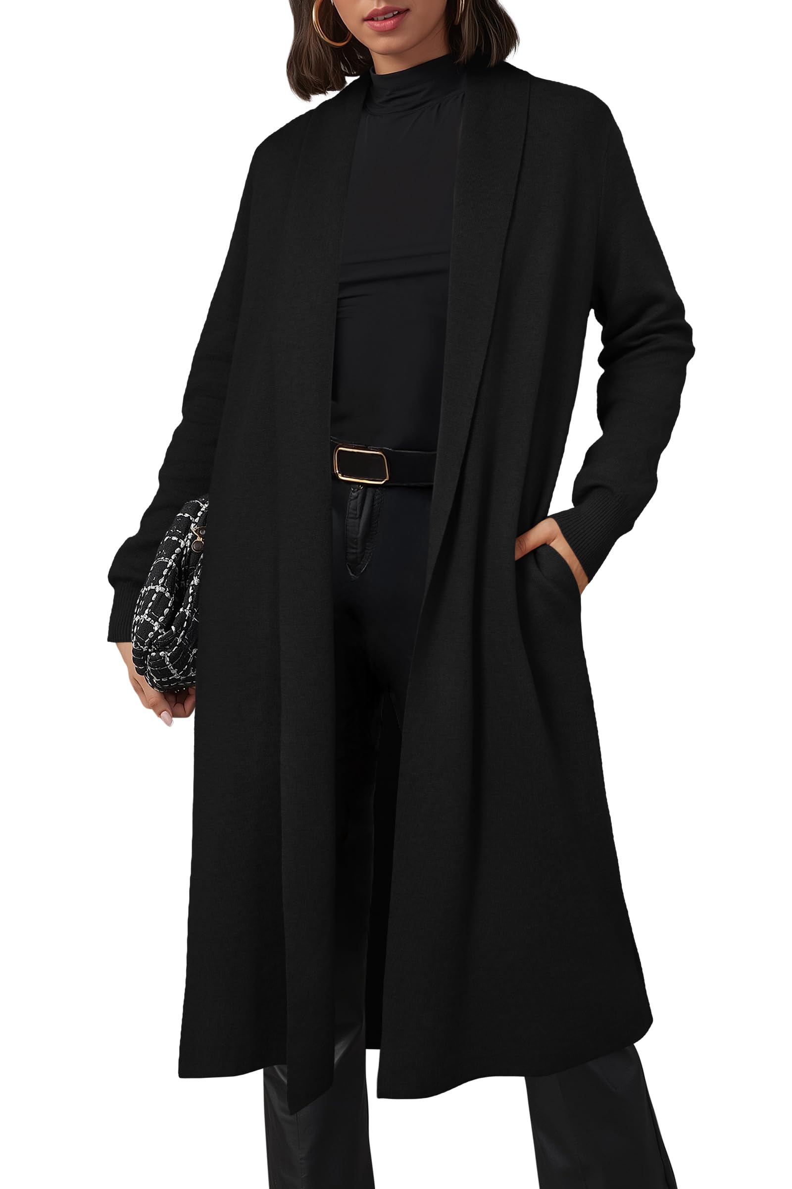OUGES Wool Blend Maxi Cardigan