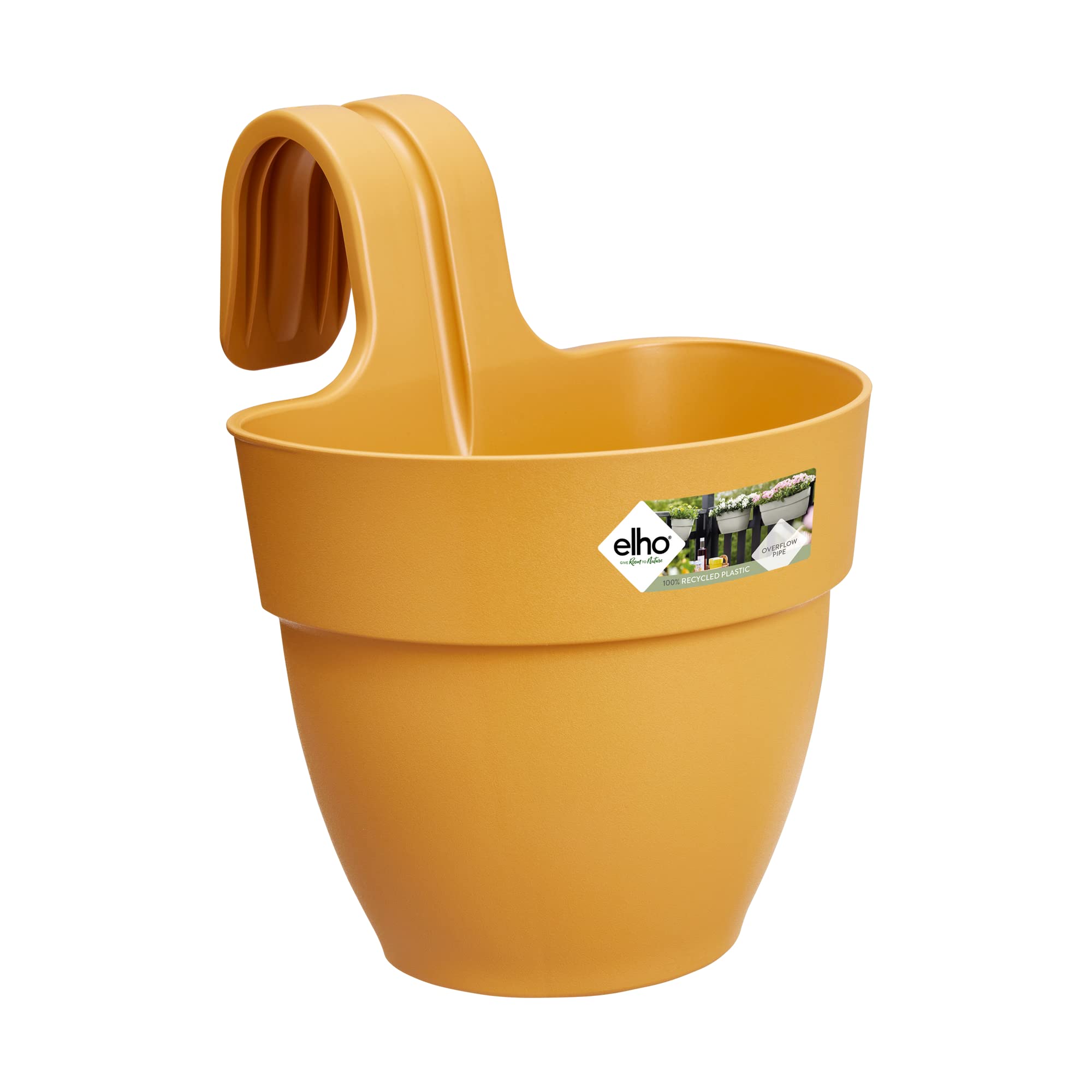 ElhoVibia Campana Easy Hanger S 21 - Planter for Balcony & Outdoor - Ø 20.5 x H 26.5 cm - Yellow/Honey Yellow