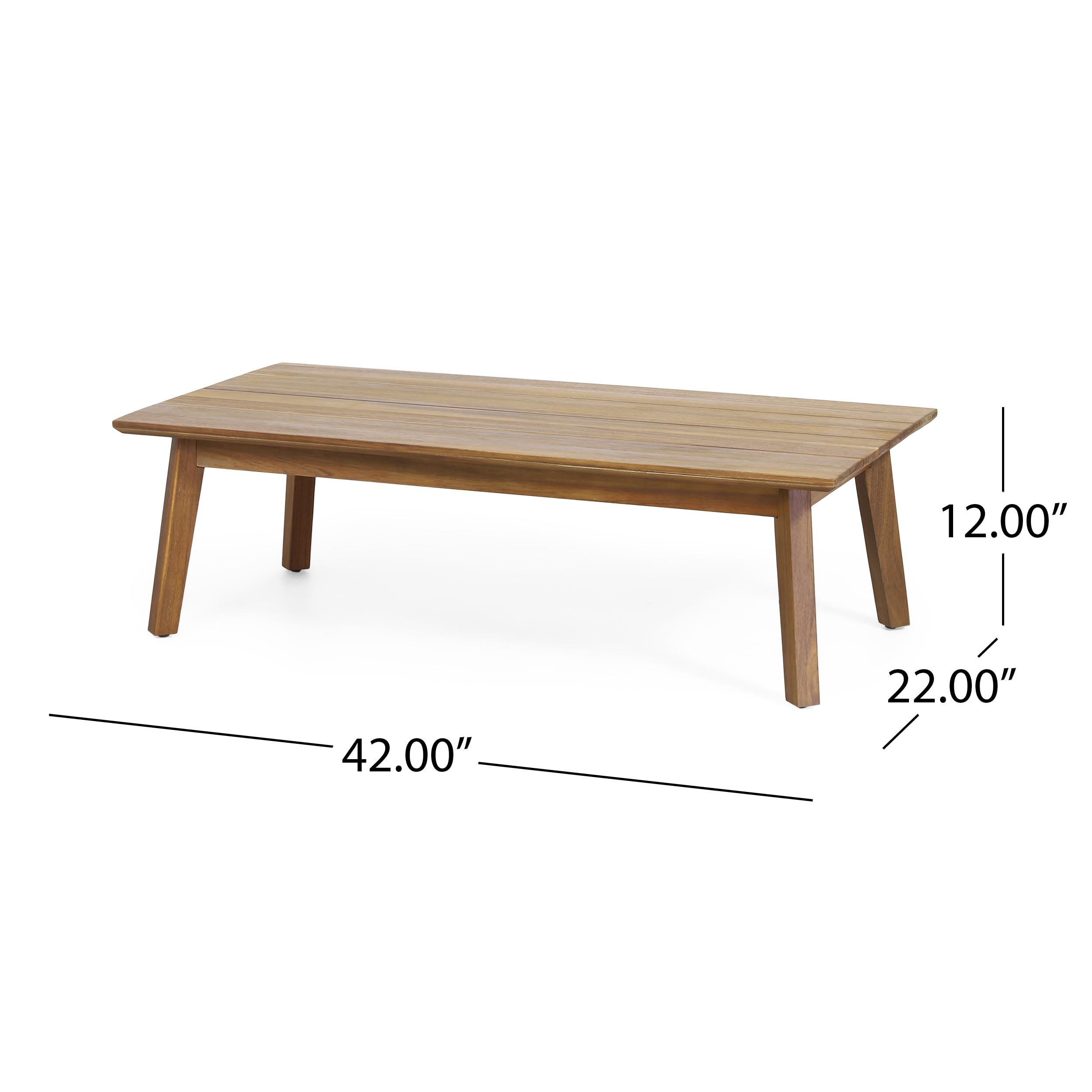 Kayiz - Juego de conversación de madera de acacia para patio, sofá biplaza al aire libre con mesa auxiliar, grupo de asientos para terraza de patio, detalles de ratán de 5