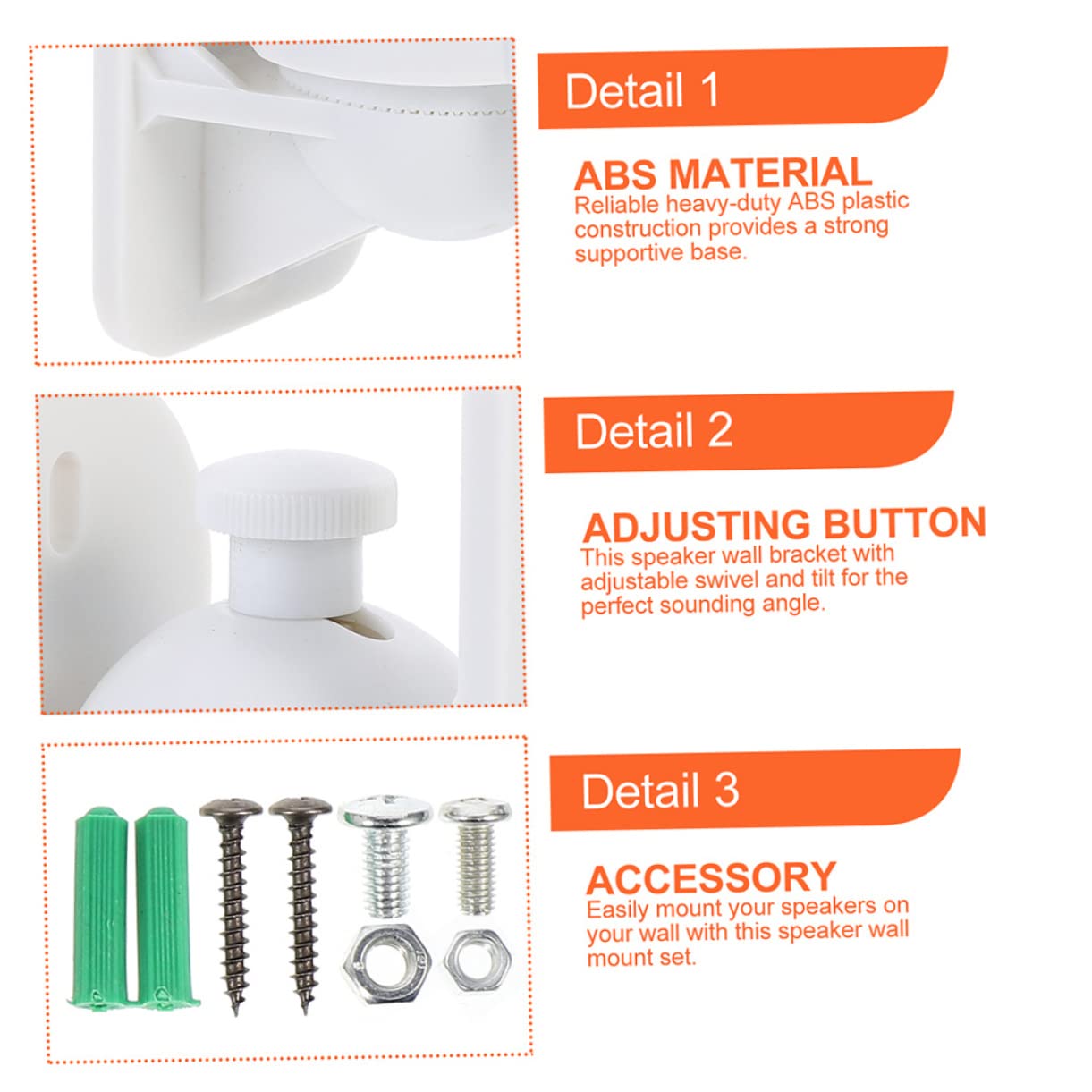 4piezas Soportes De Pared Para Altavoces Soportes Ajustables y Giratorios Para Altavoces