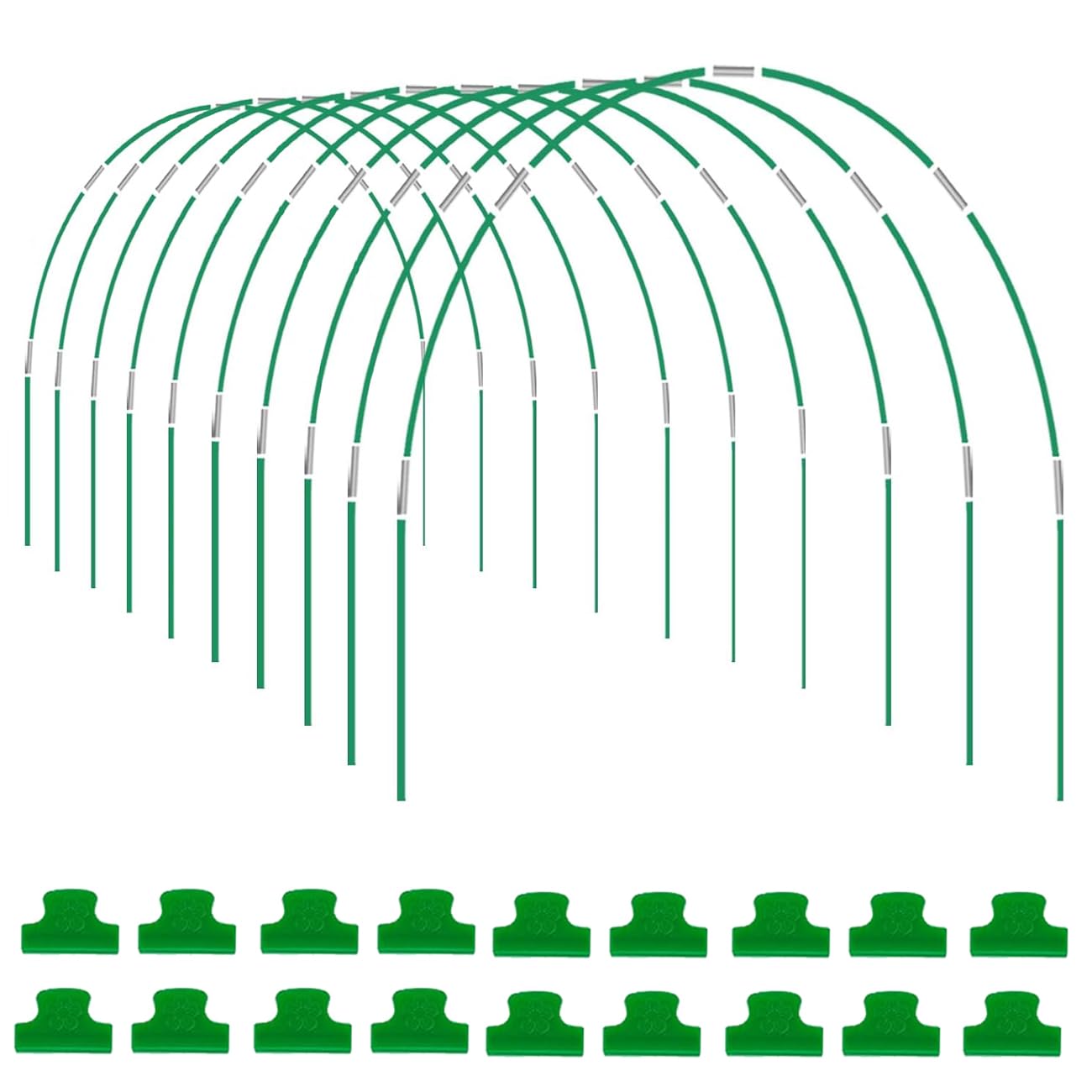 Photo 1 of Greenhouse Hoops Grow Tunnel, 8FT Long Garden Hoops, 60pcs DIY Width Plastic Coated Fiberglass Garden Tunnel for Raised Beds, Rust-Free Garden Tunnel for Garden Fabric