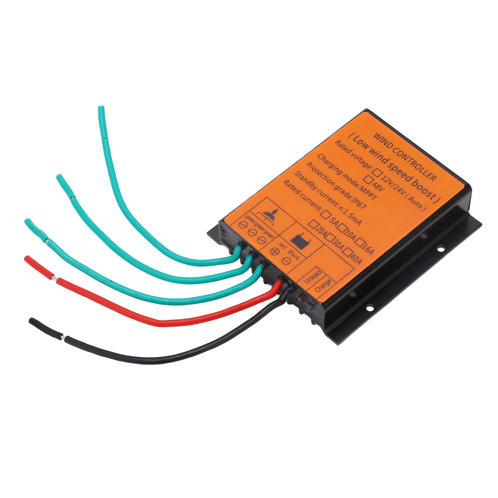SIXRUN Controlador de Generador de Turbina Eólica, Controlador de Carga de Viento MPPT 48 V con Carcasa de Aleación de Aluminio, Pantalla LED, Frenado Manual Automático, Protección Múltiple para