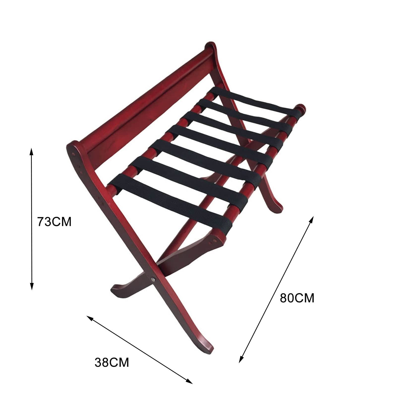 Genérico Portaequipajes clásico, maletín de Equipaje Plegable de Madera de Dos Niveles, Organizador de Madera Plegable, diseño de fácil Montaje para el hogar, Dormitorio, Viaje, Hotel (Colo