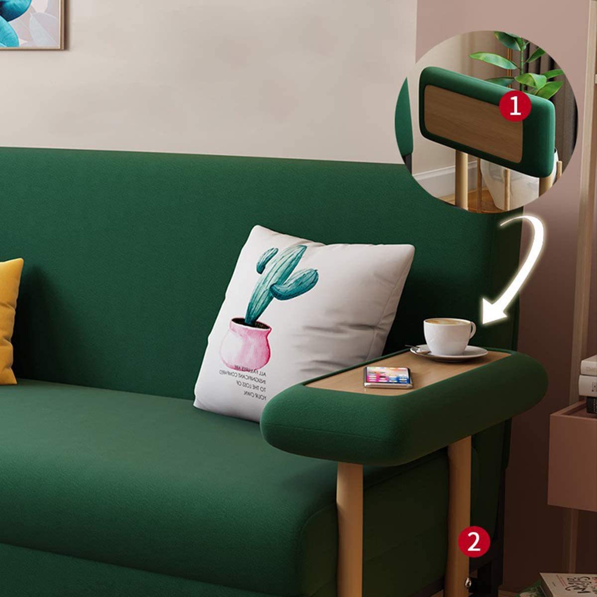 2In1 Folding Sofa Couch Bed,Loveseat Sleeper Sofa Convertible Bed,Pull Out Futon Couch,Fabric