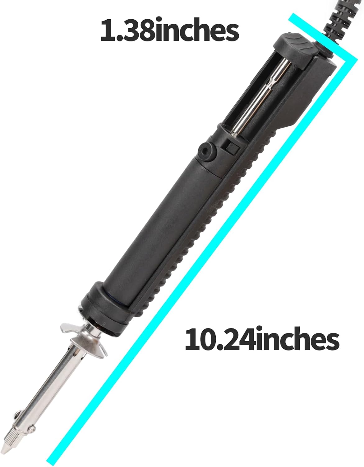 YIHUA 929D-V Electric Desoldering Iron, One-Hand Solder Sucker Desoldering Pump for Through-Hole PCB Desoldering, Removable Solder Chamber, 1.0mm & 1.2mm & 2.0mm Nozzles, 110-127V