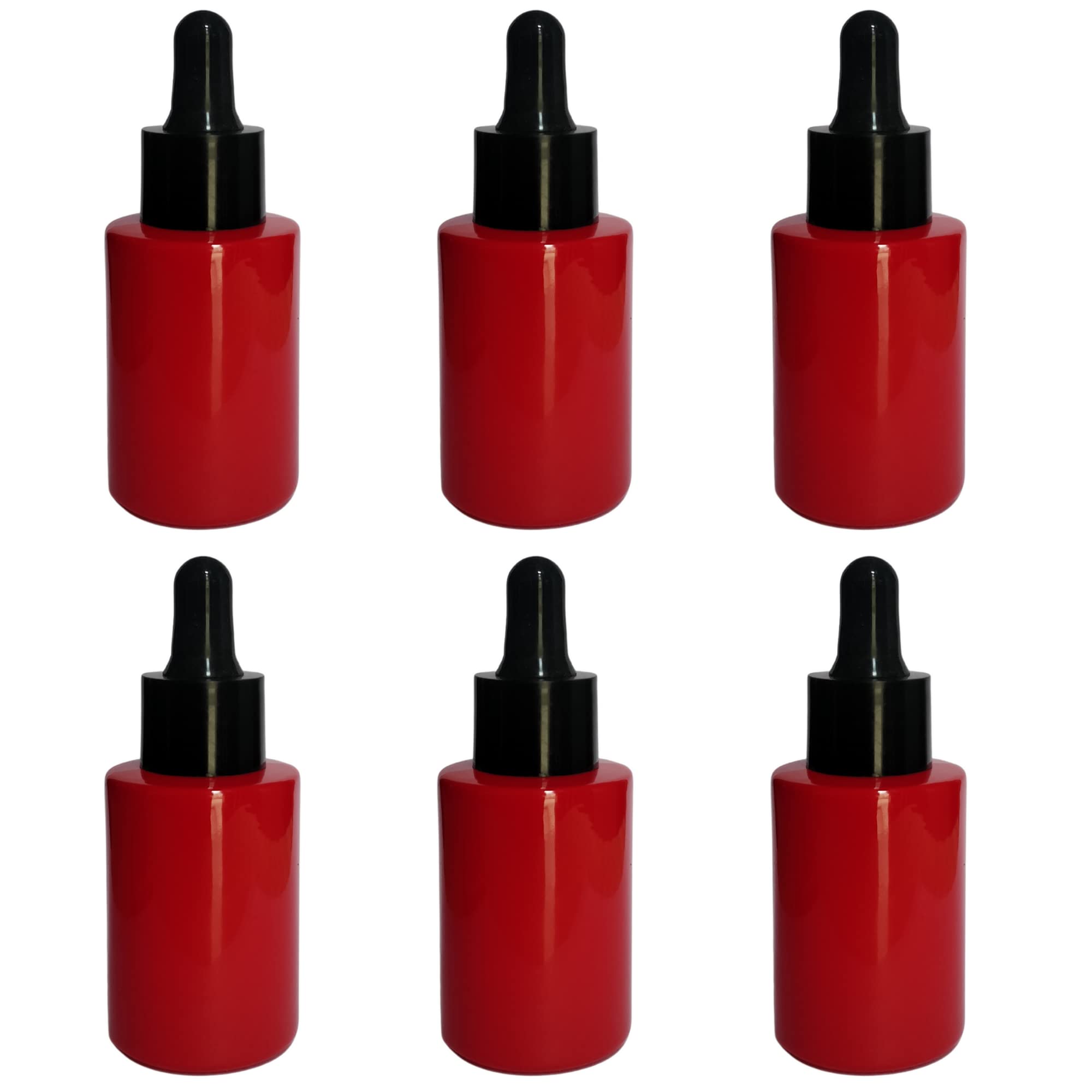 Devinez Multipurpose Premium Flat Shoulder Red Color Round Glass Bottle, 30 ml with Black Glass Dropper (Pack of 6), for Serum, Essential Oils, Blends, Skin Care, Travel, Toners, Cosmetic & DIY-image-24
