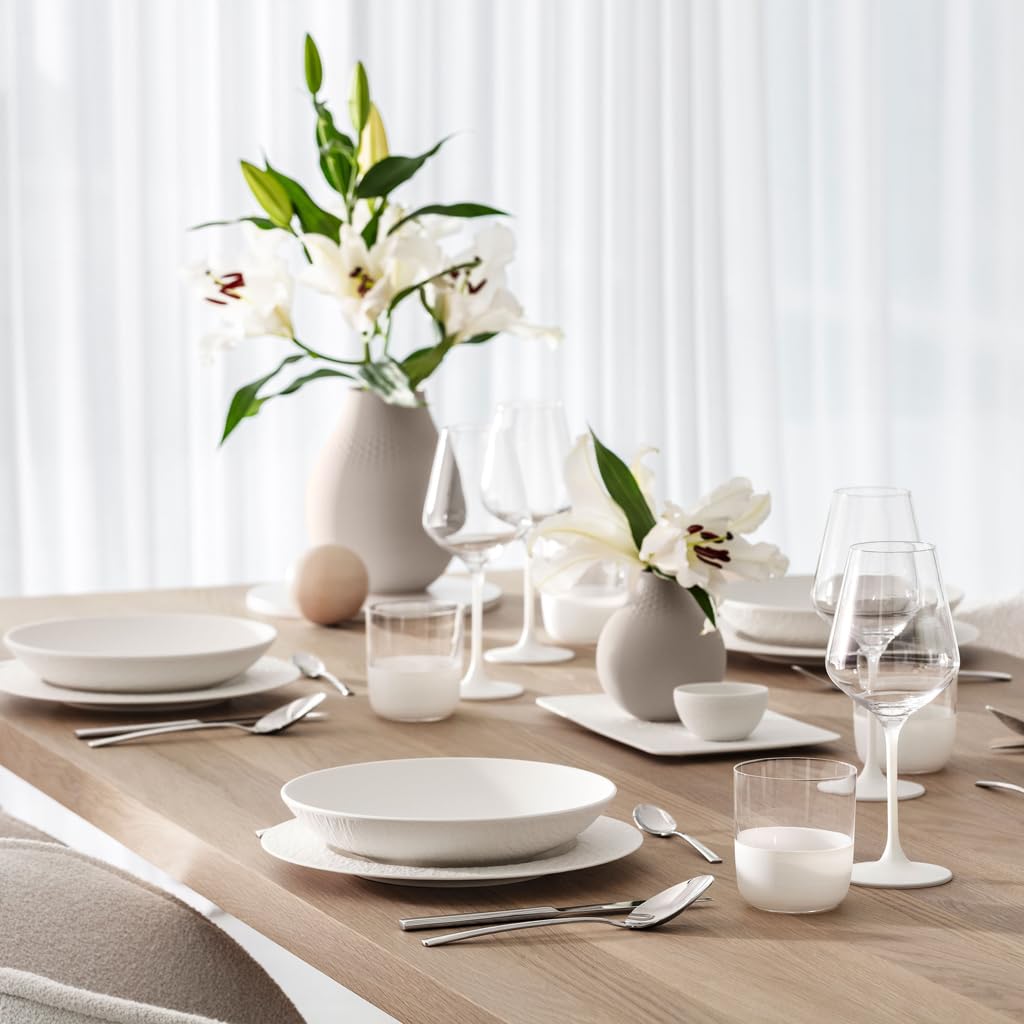 Villeroy & Boch – Manufacture Rock blanc Rotweinglas Set 4 teilig Weiß, Weinglas Set für Rotwein, Gläser für Wein, Außergewöhnliche Gläser, Kristallglas