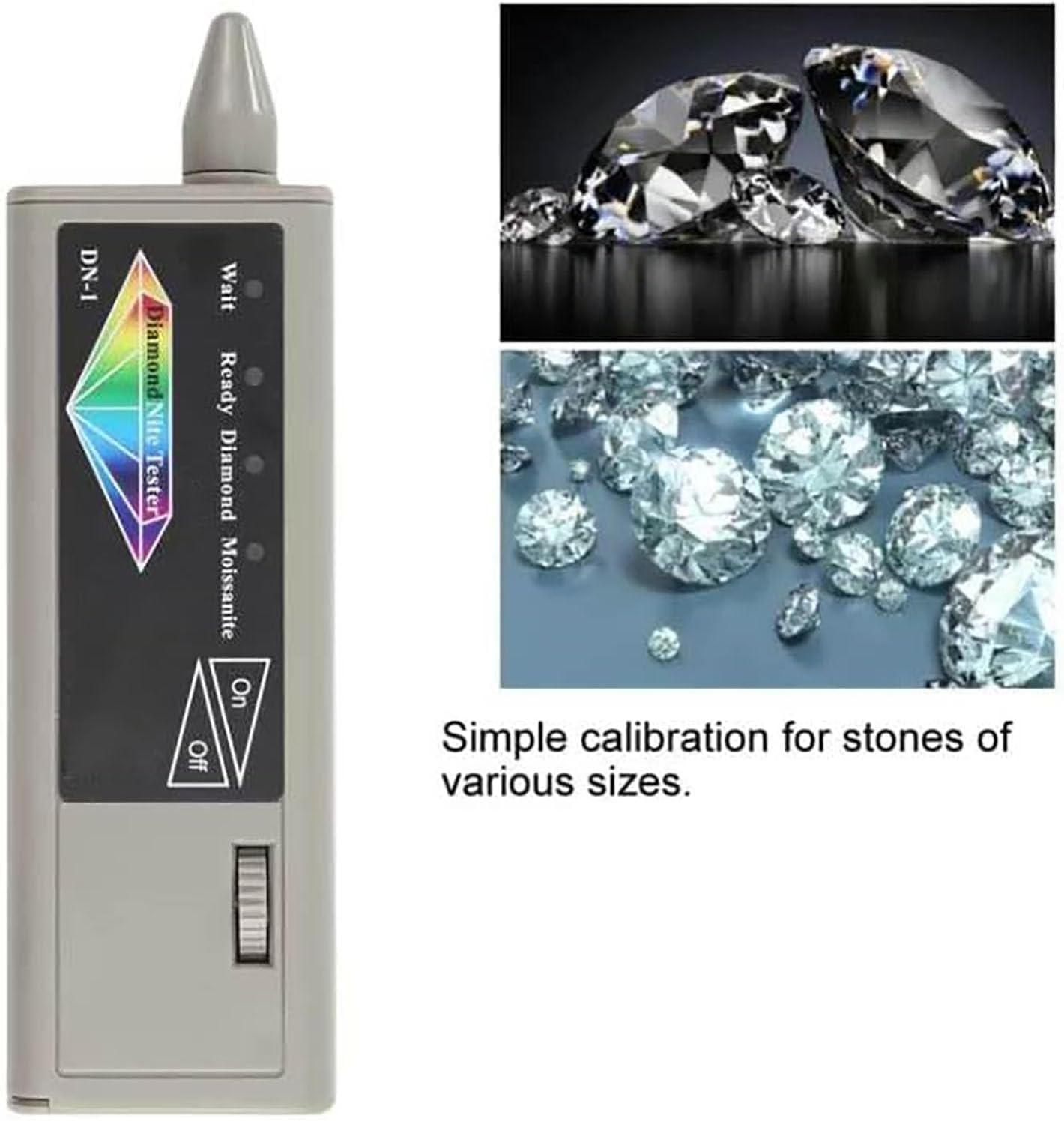 Diamond Tester, Diamond and Moissanite Tester, 2-in-1 Test Pen, Highly Sensitive Probe, for Synthetic Moissanite or Genuine Diamond Testing,137X50X30mm