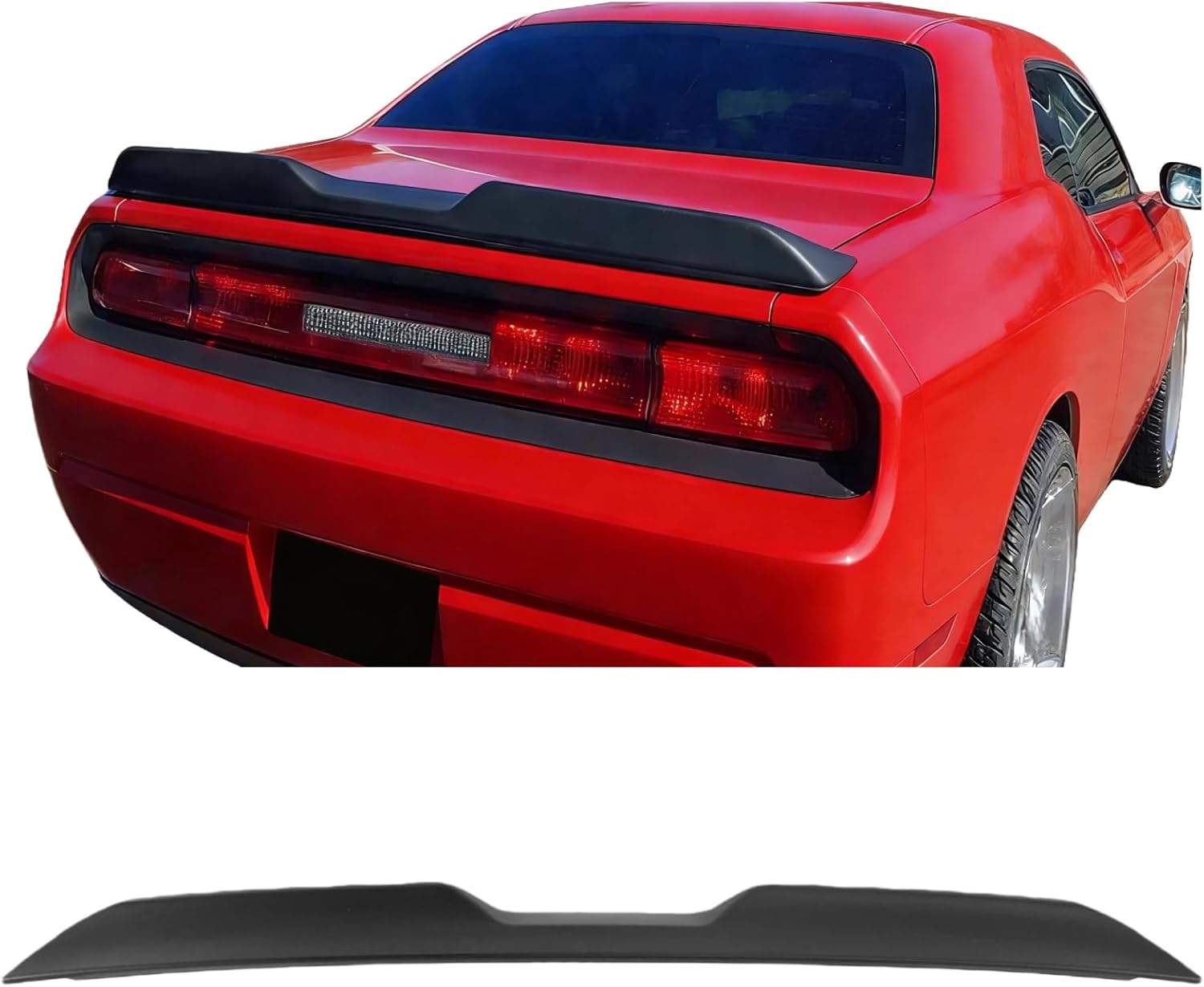Challenger Rear Spoiler Compatible with 2008-2017 Dodge Challenger Coupe SRT/SXT/GT Demon Style Challenger Rear Trunk Spoiler Wing Challenger Spoiler Wing Matte Black