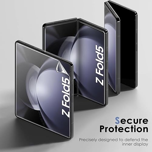 Miniatura 9 de Fotbor Paquete de 3 + 3 + 3 protectores de pantalla para Samsung Galaxy Z Fold 5, película flexible de pantalla interior + protector de pantalla