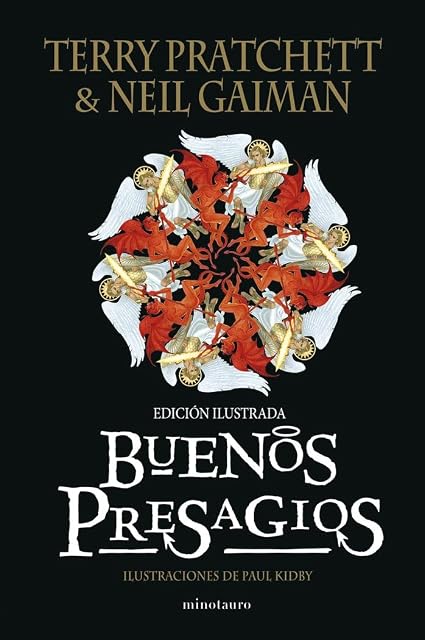 Portada de Buenos presagios. Ilustrado por Paul Kidby