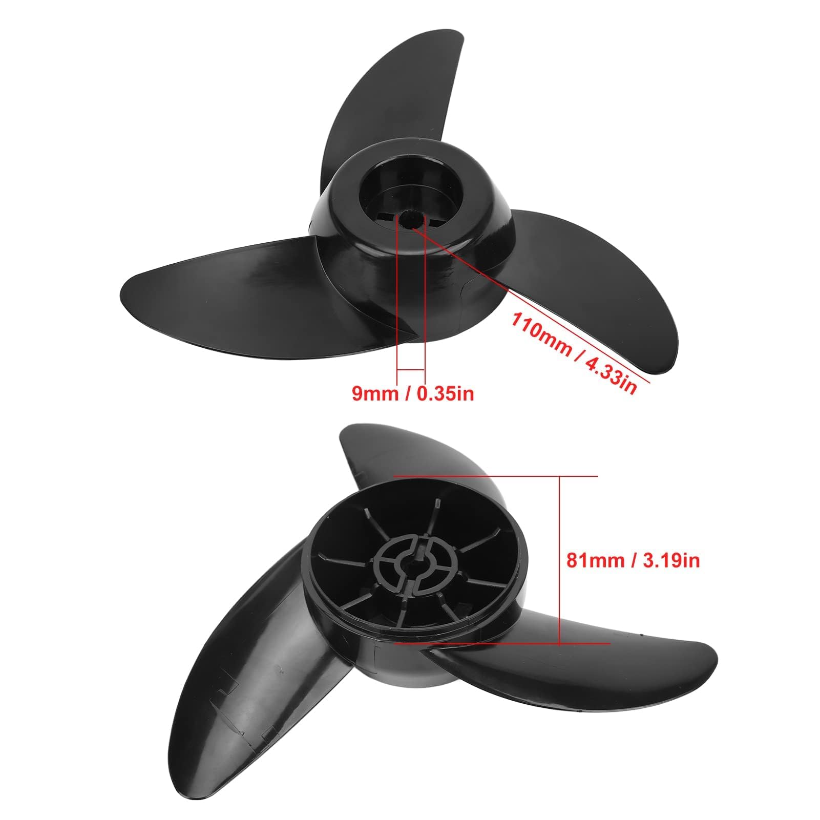 Fuoribordo, Kit Fuoribordo Elettrica 3 Lame per Accessori per Motori a Traina 28lb 36lb 46lb 12V 24V