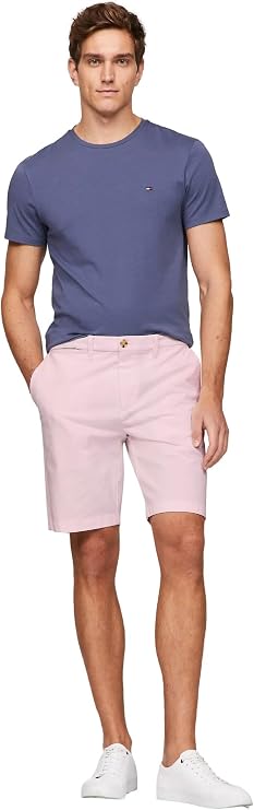 TOMMY HILFIGER Men's Regular Fit 9 Tommy Short, SimplePink, 32