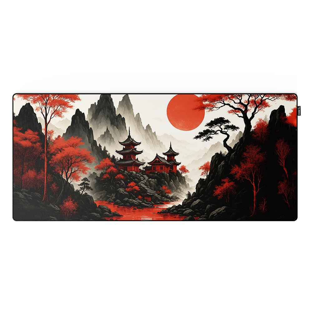 XXL PROPADS Premium Gaming Mousepad in diversen Styles gedruckt in Hamburg - Gaming-Mauspad, rutschfestes Gummi, Starke Umkettelung, einfach zu reinigen (Crimson Temple)