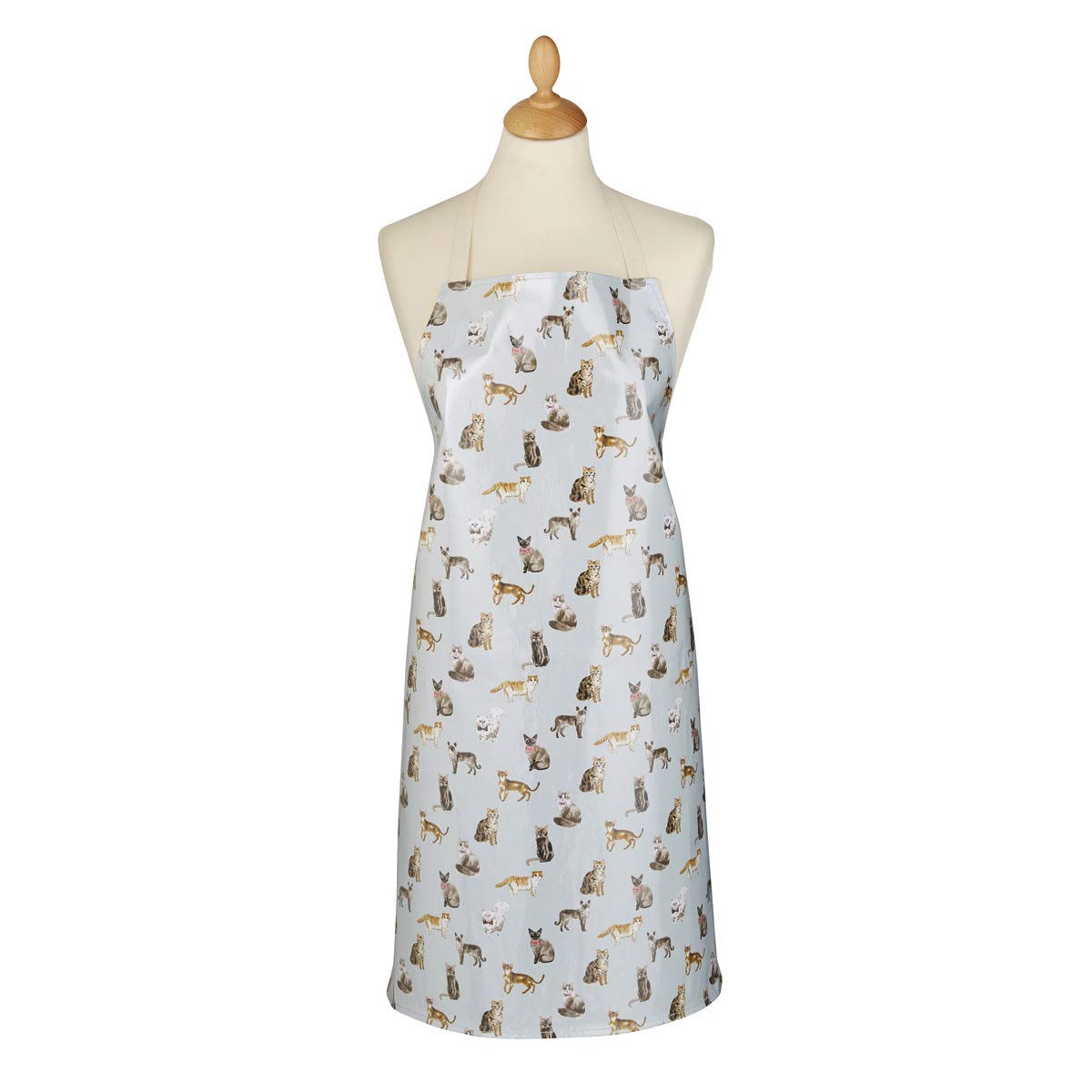 Citylook Cooksmart Delantal de PVC impermeable de diseño británico | Delantales de limpieza para mujer o cocina | Delantal impermeable para mujer con cordón – Gatos curiosos