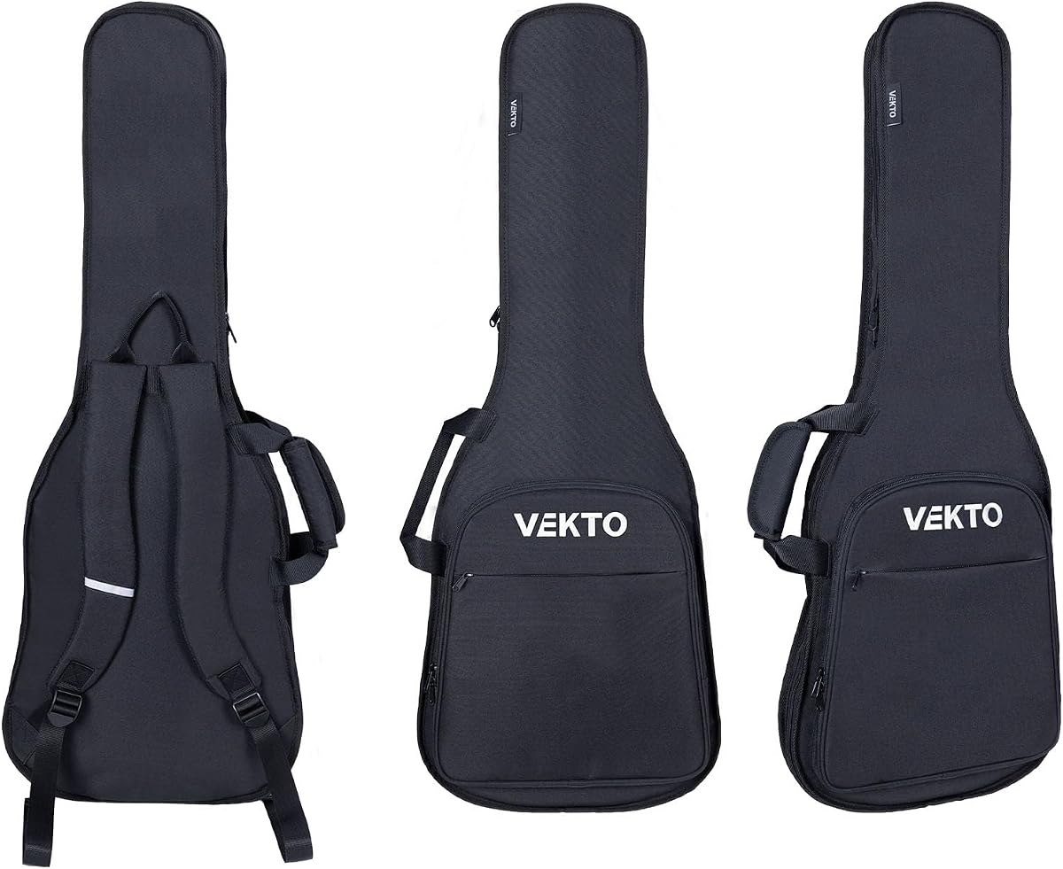 Electric Guitar Bag 40 Inch,Waterproof Soft Gig Case with Thick Padding,Backpack Shoulder Straps & Large Pockets, Lightweight Portable Guitar Bag for Travel, Black