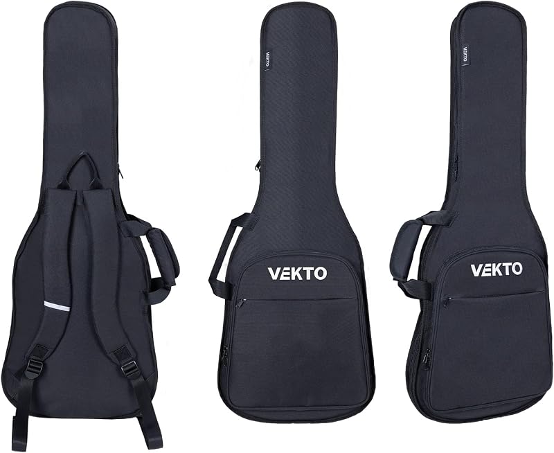 Electric Guitar Bag 40 Inch,Waterproof Soft Gig Case with Thick Padding,Backpack Shoulder Straps & Large Pockets, Lightweight Portable Guitar Bag for Travel, Black