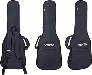 Electric Guitar Bag 40 Inch,Waterproof Soft Gig Case with Thick Padding,Backpack Shoulder Straps & Large Pockets, Lightweight Portable Guitar Bag for Travel, Black