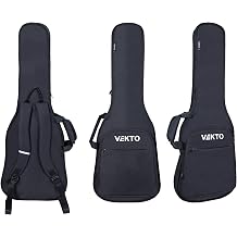 VEKTO Electric Guitar Bag 40 Inch,Waterproof Soft Gig Case with Thick Padding,Backpack Shoulder Straps & Large Pockets, Lightweight Portable Guitar Bag for Travel, Black
