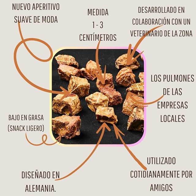 Foto 4 de 7 de WEPO Golosinas para perros - 1 kg de pulmón de vacuno seco - aperitivos saludables - Dog Treats