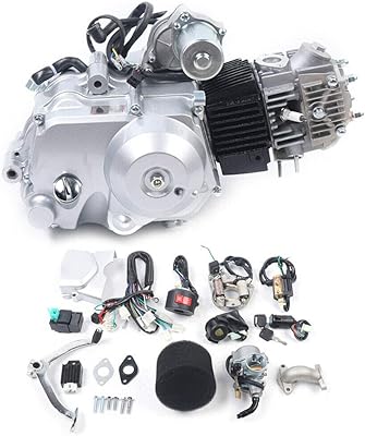 DNYSYSJ 125CC 4-Stroke Electric Start Motor Engine Semi-Auto 3 Speed with Reverse for Go Kart Motor Bicycle Engine Conversion Kit Motorized Bicycle Engine Kit for Bike