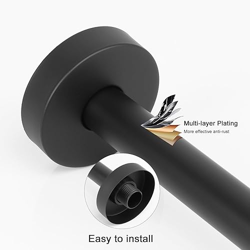 Miniatura 10 de NearMoon Brazo de ducha, brazo de extensión extra con brida, tubo extensor de cabezal de ducha montado en la pared de acero inoxidable (15 pulgadas,