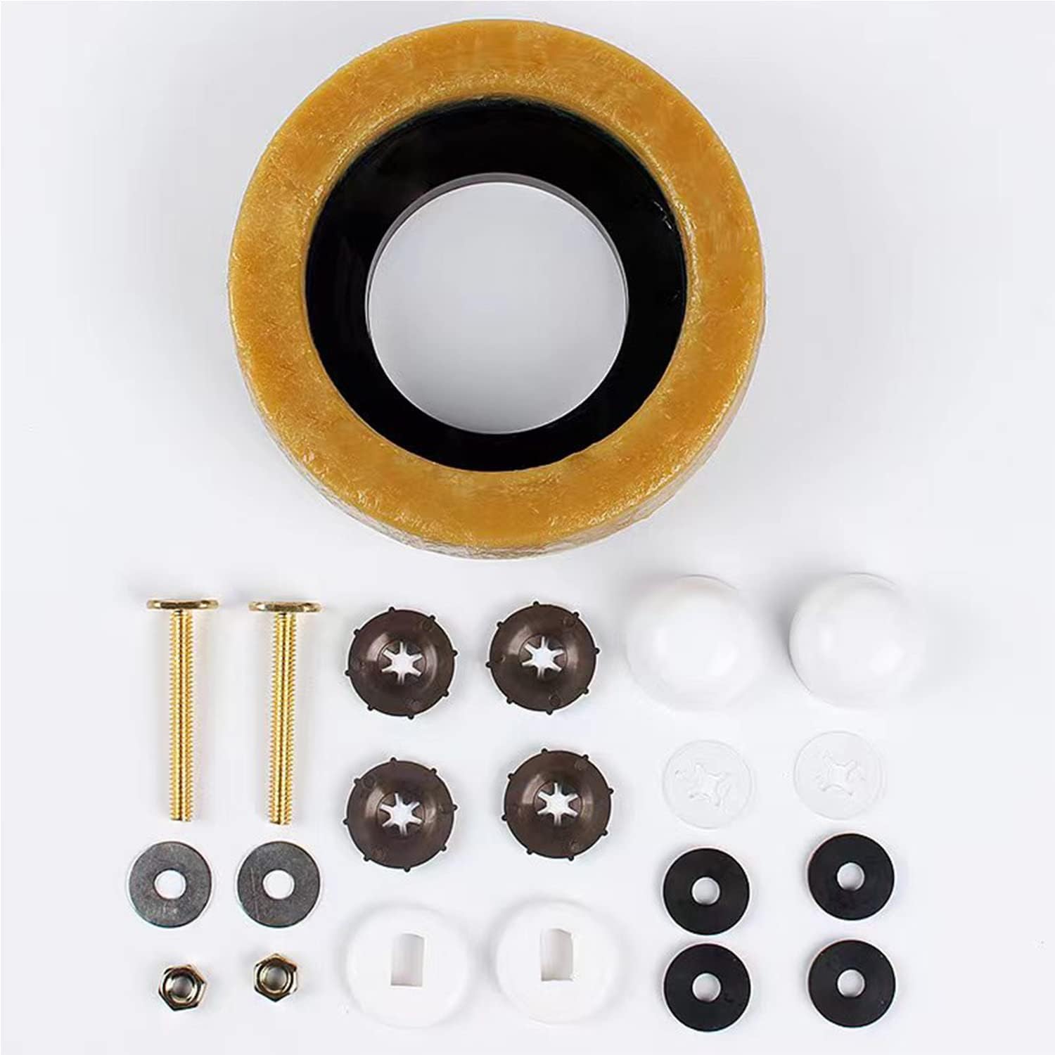 Toilet Wax Ring Kit with Flange and Bolts for Floor Outlet Toilets Gas