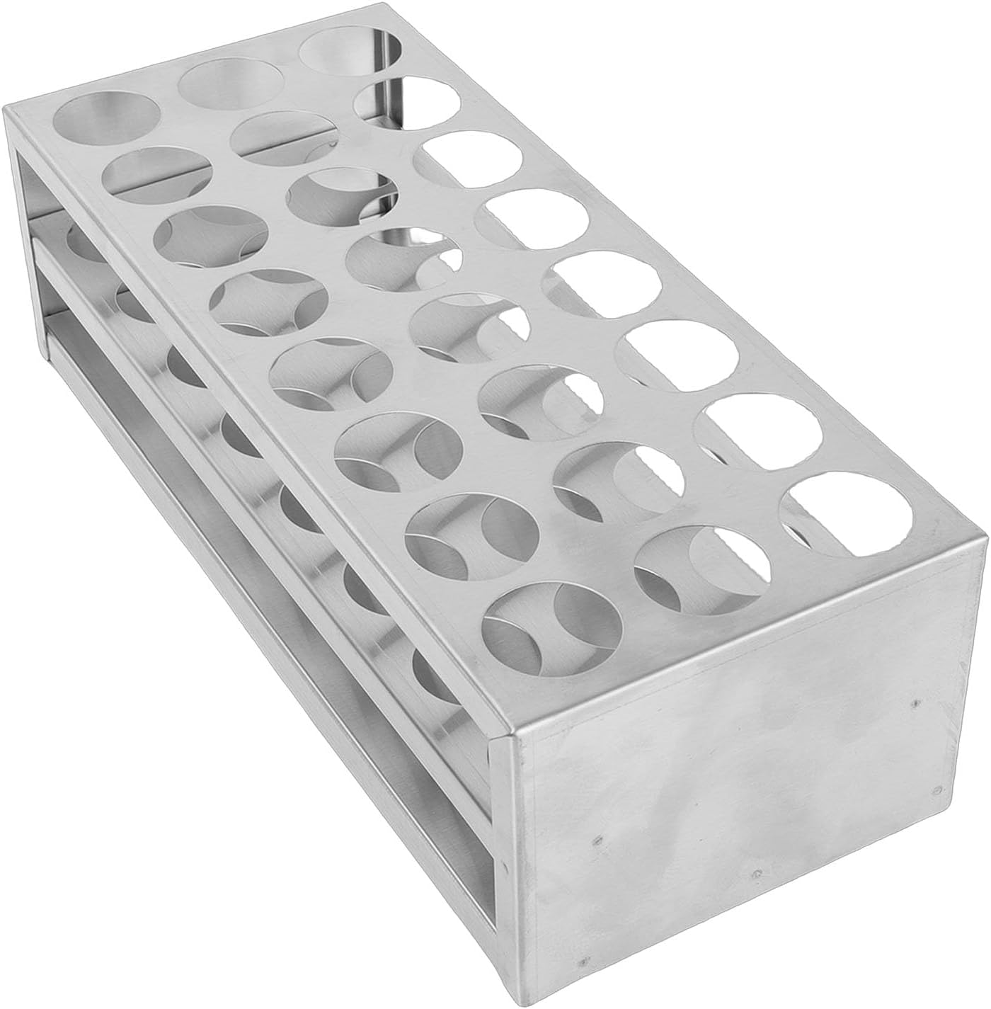 304 Stainless Steel Centrifuge Test Tube Rack 24 Hole 30mm, Organizer Holder for School Labs, Kitchen with Steel Tube Stand for Clear Visibility