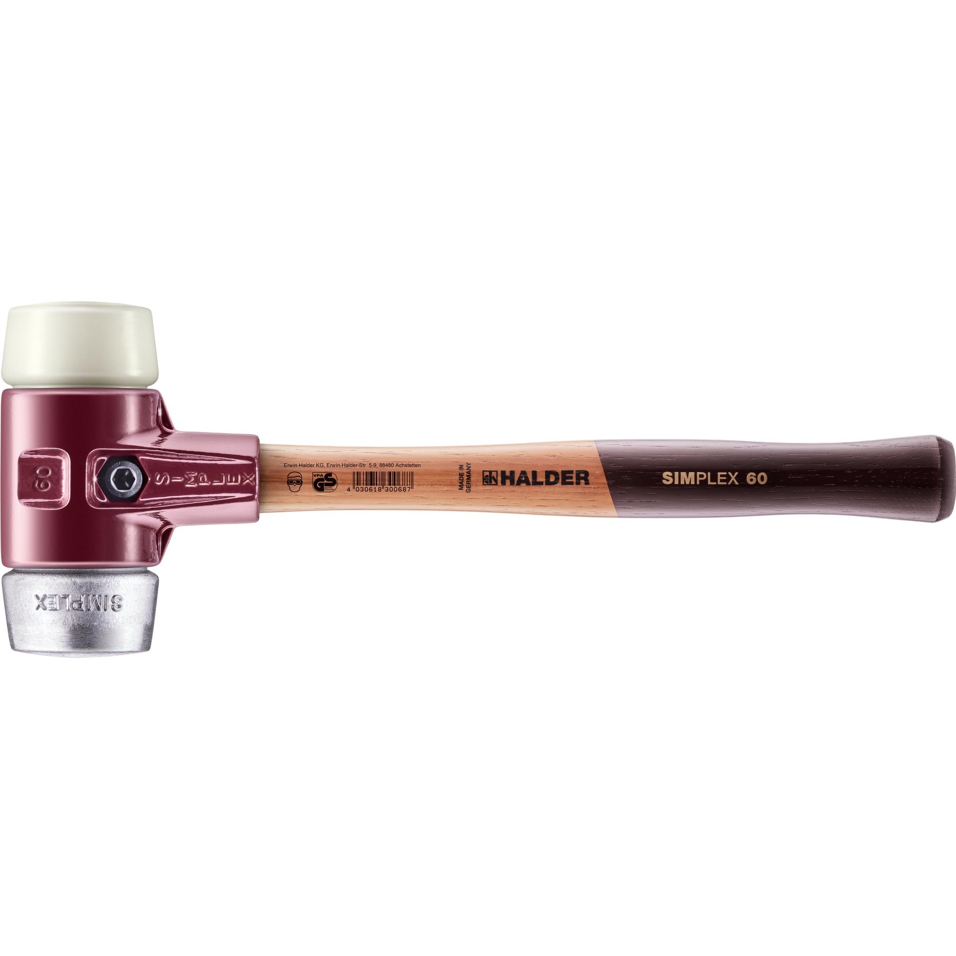 Halder Multi-Colour 3089060 "Simplex Soft-Face Nylon/Soft" Metal Mallet, 60 Mm