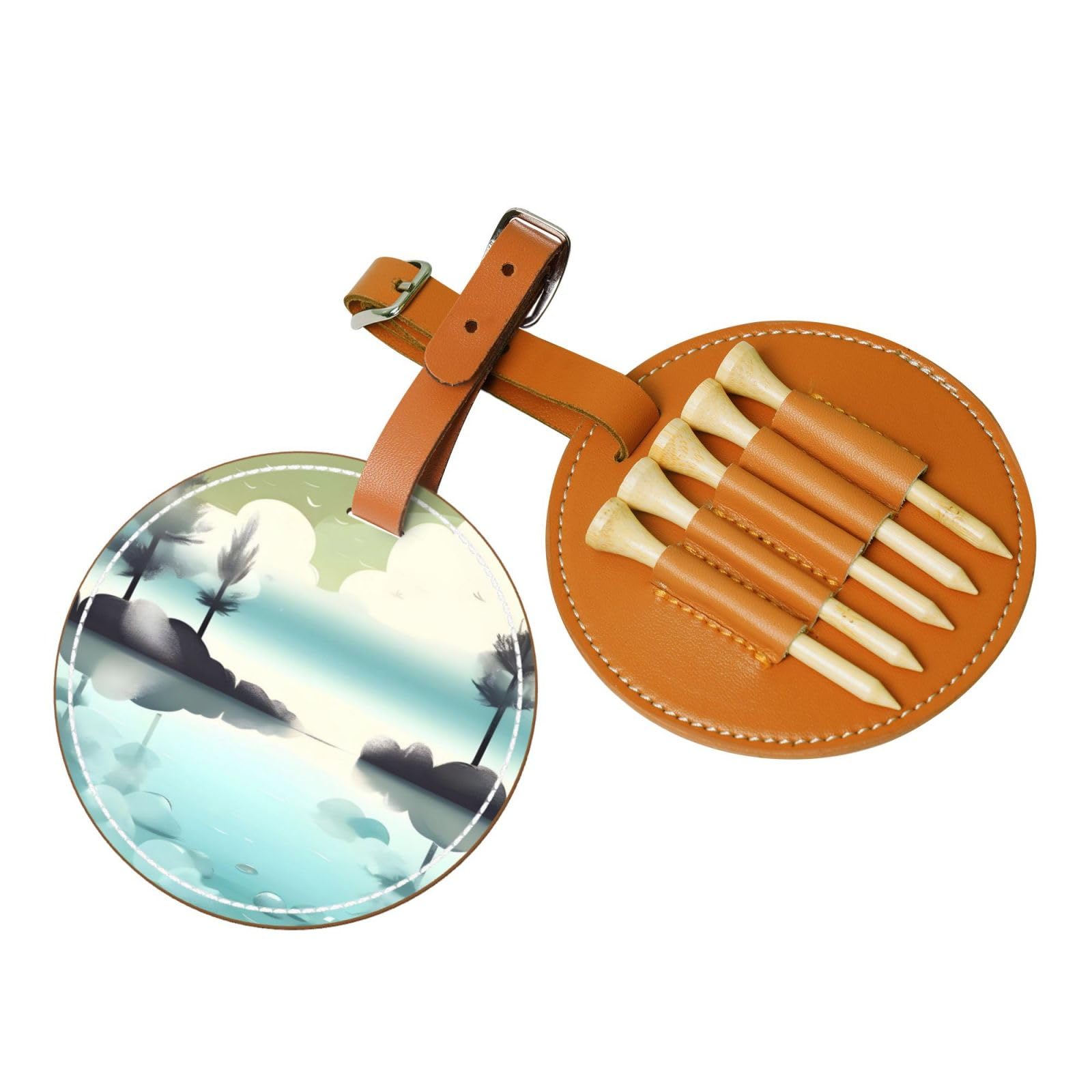 WXXWXD Tranquil Lakes Printed Golf Tee Storage Bag - Portable Storage, Easily Organize Tees