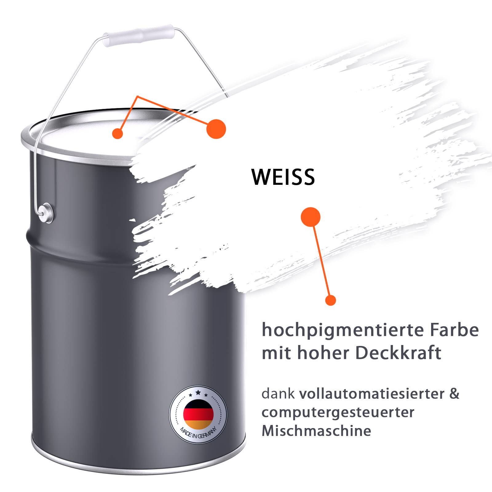 BEKATEQ Betonfarbe Weiss 5 l Bodenbeschichtung & Fußbodenfarbe für außen & innen I Bodenfarbe, Betonversiegelung & abriebfester Bodenbelag für Werkstattboden, Keller, Garage & Industrie BE-700