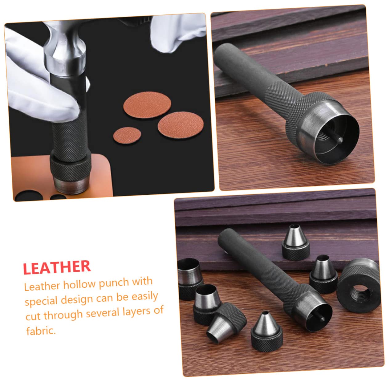 NUOBESTY Lochstanzen-set mit Lochzange für Leder Premium-lochzangen als Lederwerkzeuge Inklusive Lederlochgerät für Präzise in Uhrenarmbändern Dichtungsbändern und Textilien