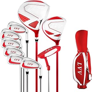 LadiesBeginnercue stick，Golfcue stick，Combination rod，9 steel shafts,Great Golf Gift，Red，Low center of gravity design, Solid touc，Suitable for Beginners and Advanced Players