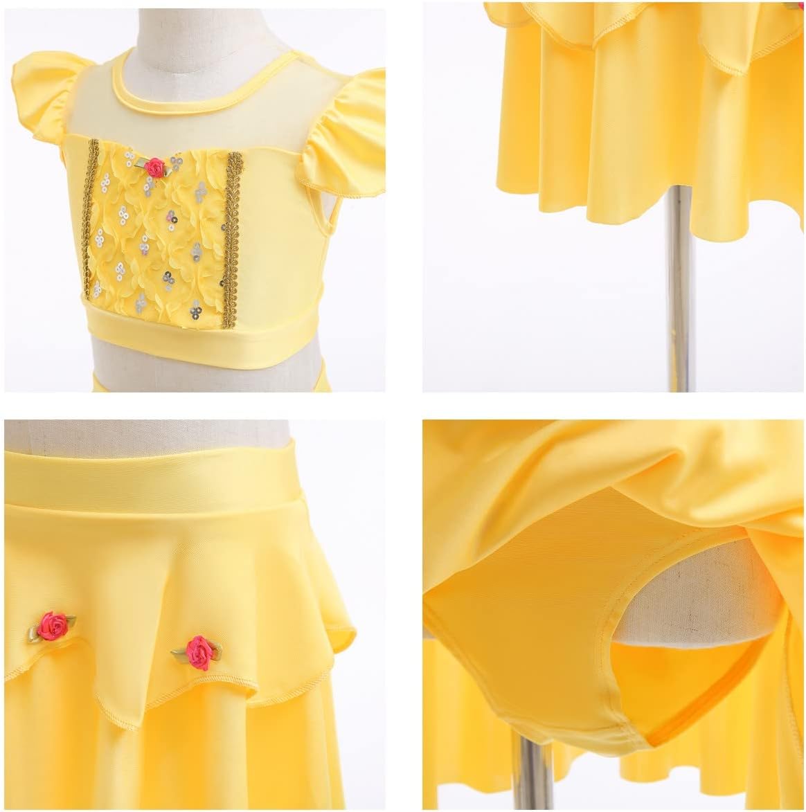 MYRISAM Girls Princess Two-Piece Tankini Swimsuits Party Bathing Suits Ruffles Beach Surf Swimming Swimwear Bikini Set - Image 5