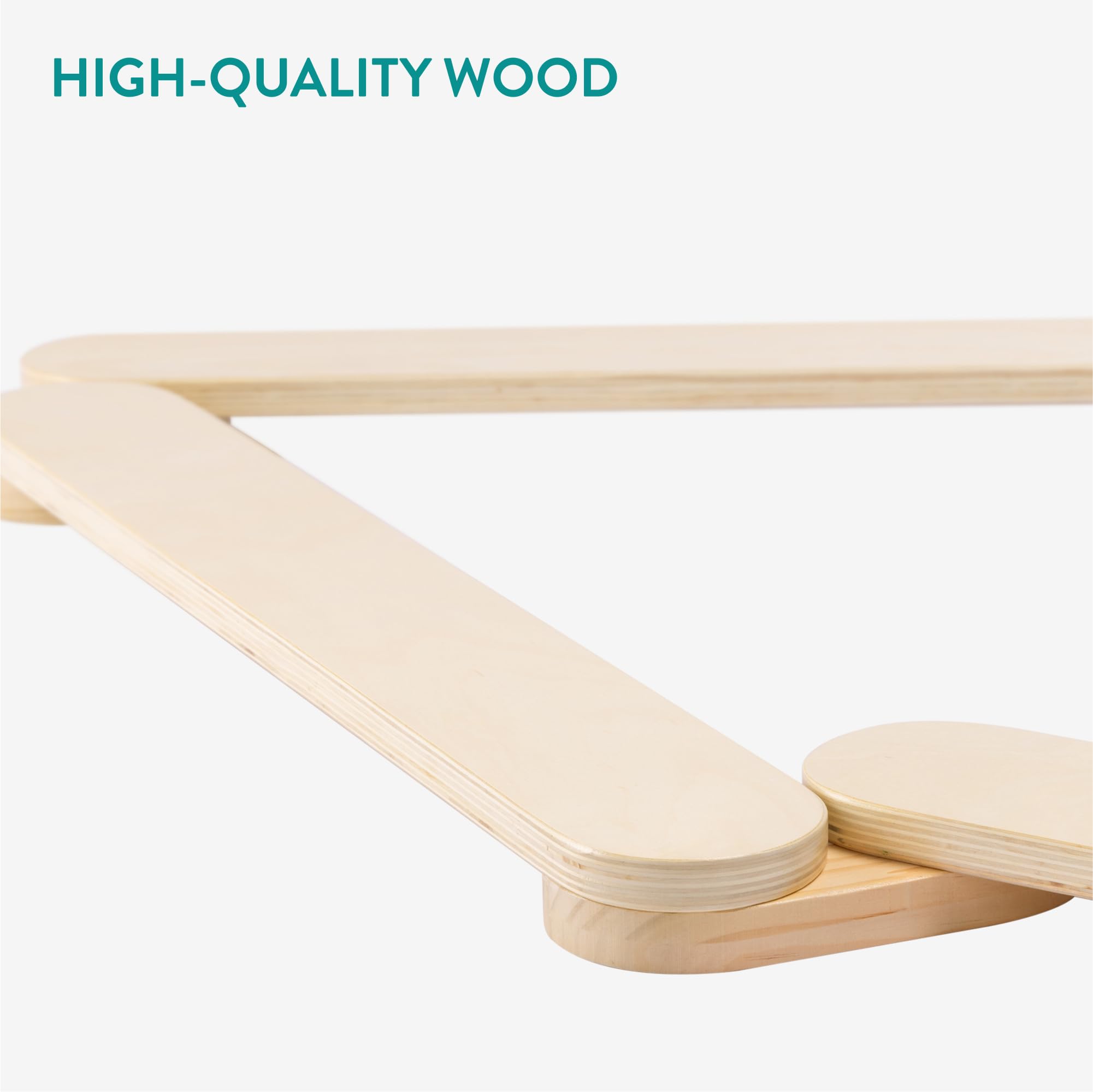 Navaris Poutre d'équilibre en Bois pour Enfants - Module motricité bébé avec 6 Planches Jouet d'équilibre intérieur extérieur - Parcours de motricité éducation Montessori