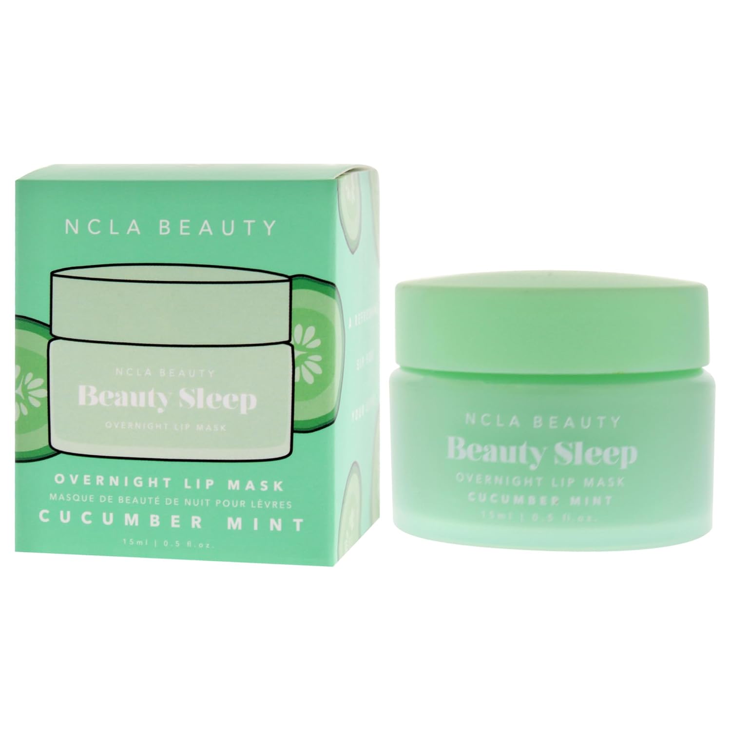 NCLA Beauty Sleep Overnight Lip Mask - Lip Mask for Women - Nourishes and Hydrates with Castor Seed Oil and Shea Butter - Cucumber Mint - 0.5 oz