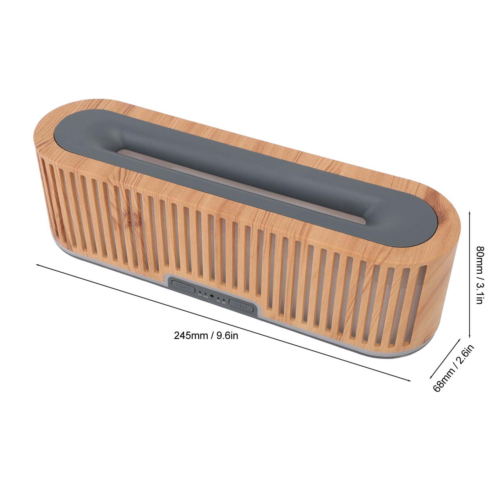Diffusore di Fiamma 200Ml Venatura del Legno Chiaro, 7 Colori di Luce Ambientale, Tecnologia Ultrasuoni, Diffusore di Oli Essenziali Super Silenzioso per Camera da Letto Ufficio(EU)