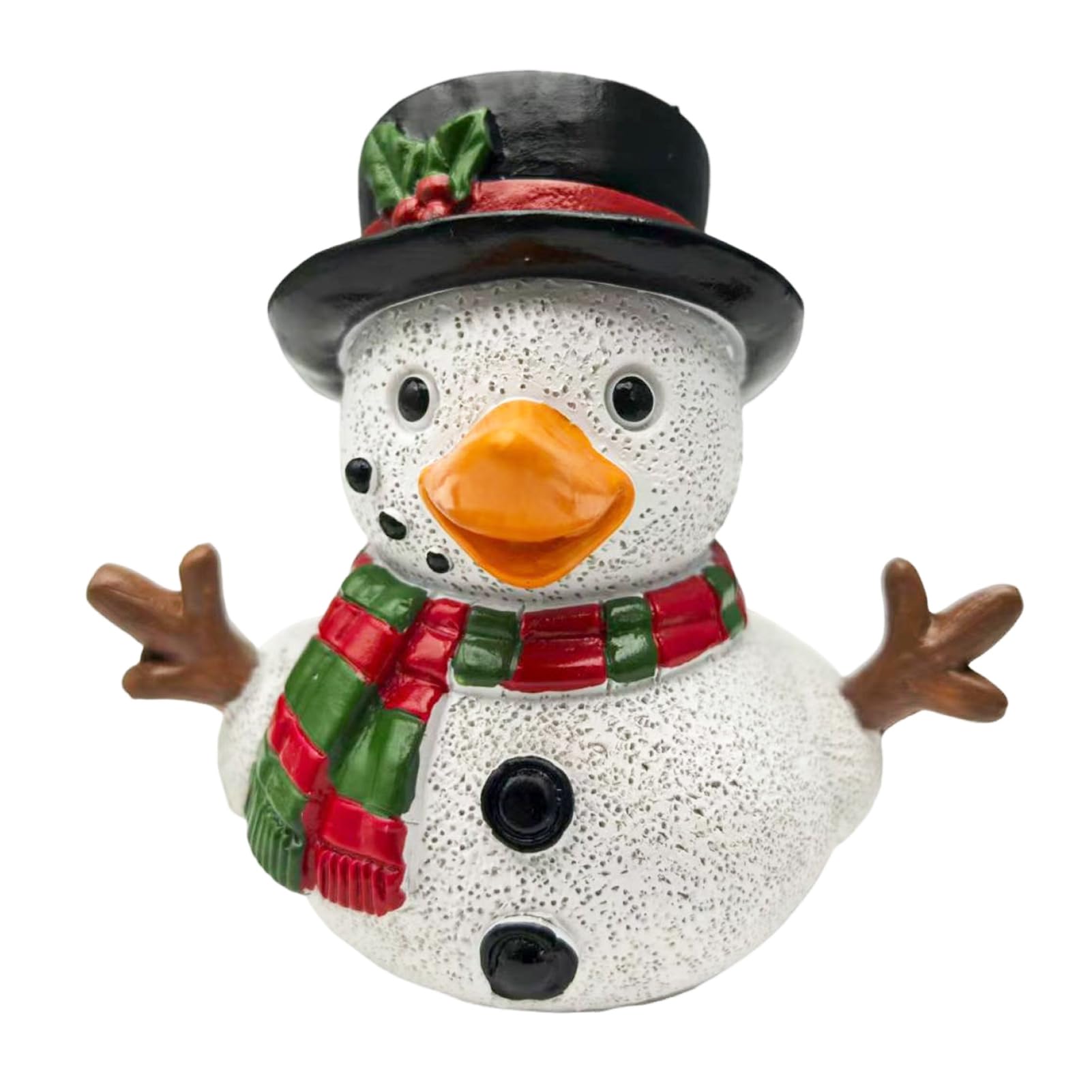 pidodou Christmas Ornament Santa Claus Deer Snowman Duck Shape Resin Figure Holiday Theme Festive Decoration for Tree Table Shelf 8cm HeightWhite