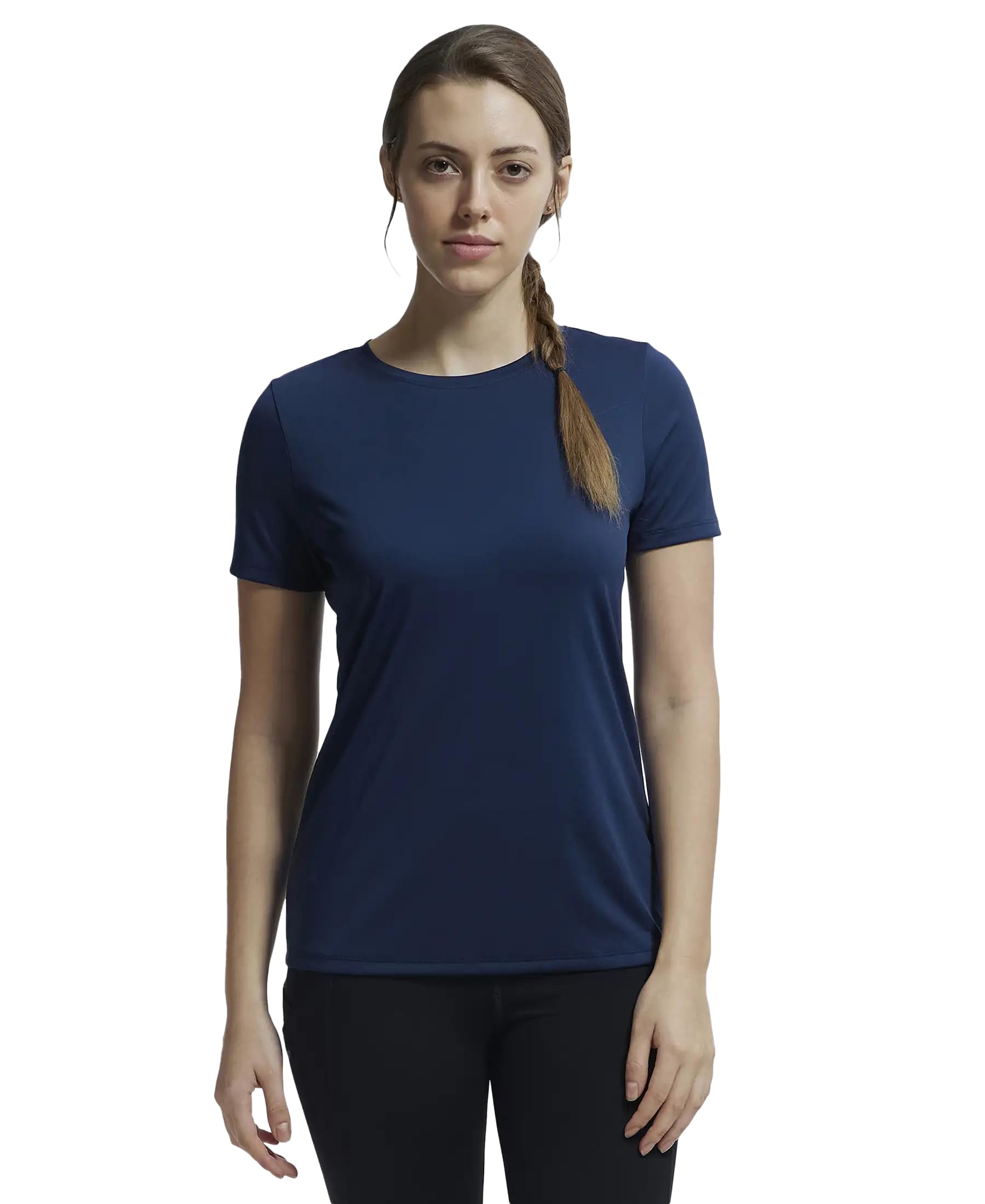 jockey MW71 Women's Microfiber Round Neck Relaxed Fit T-Shirt with StayDry and StayFresh Treatment-picture-10
